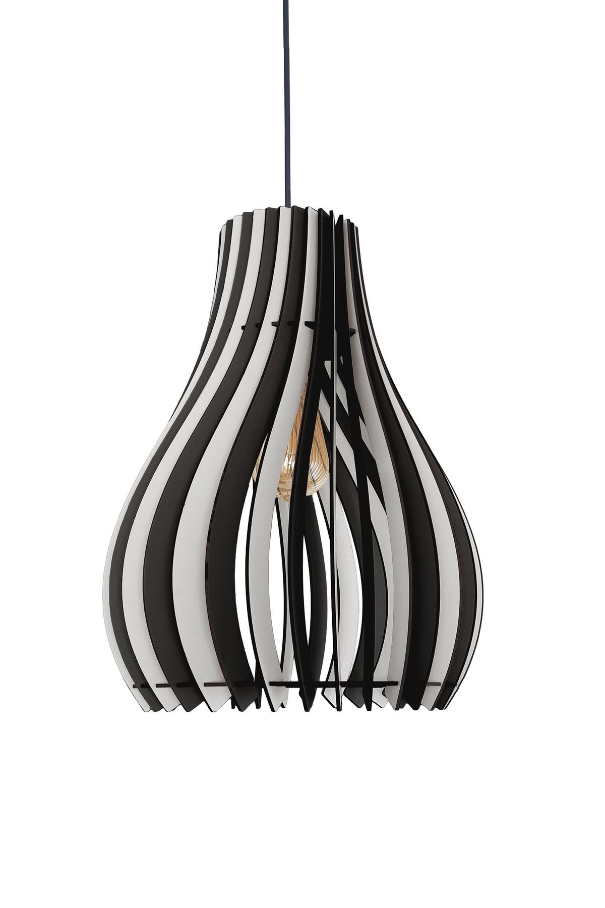 Design OTTO Vialux 14 Renk Modern Ahşap Bohem Avize Tekli Sarkıt Lamba Sarı Kırmızı Siyah Beyaz Aydınlatma