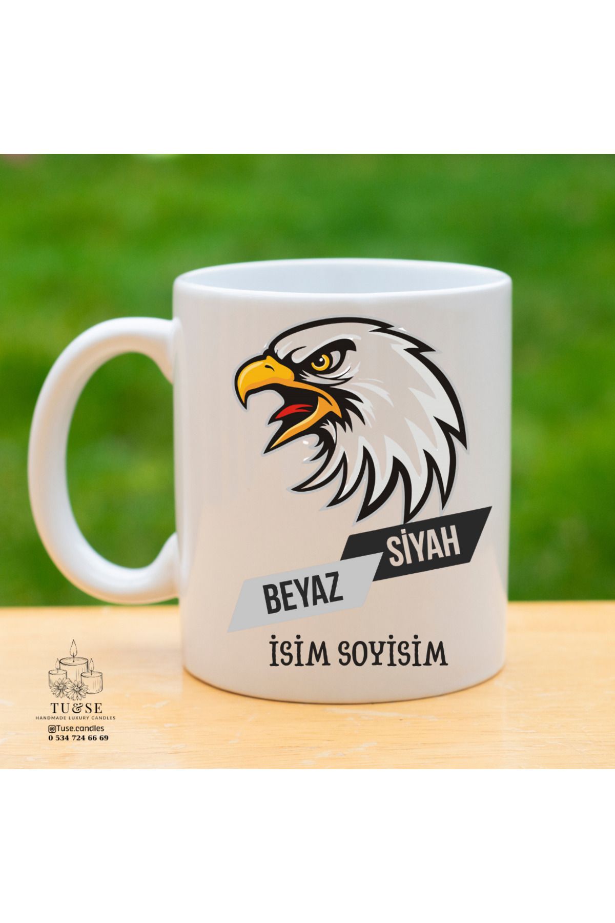 Tu&Se Candles Beşiktaşlılara Özel Kişiye Özel Kupa – Kartal Sembolüyle