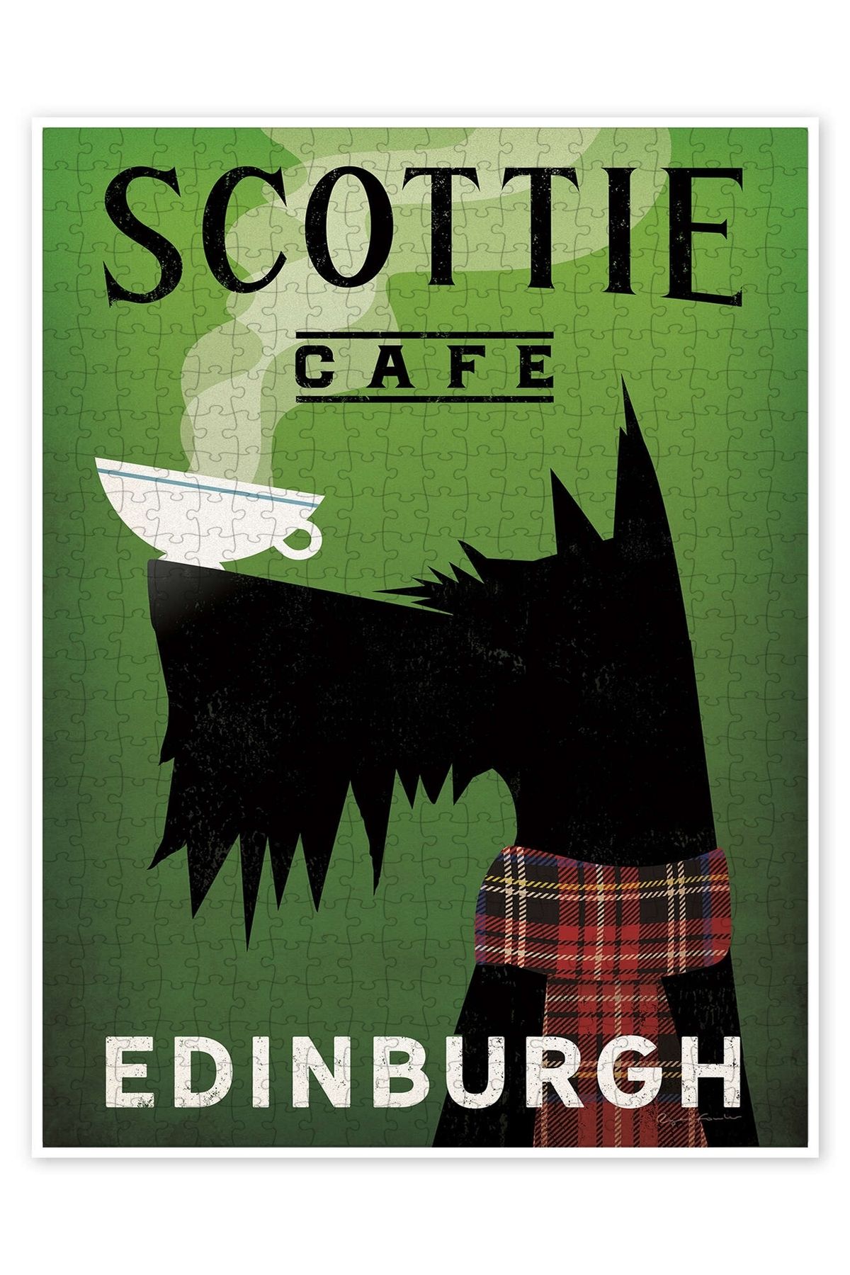 Jeronkarji Scottie Cafe 500 Parça Puzzle Yapboz Kedi Köpek Temalı Doğa ve Orman Hayvanları
