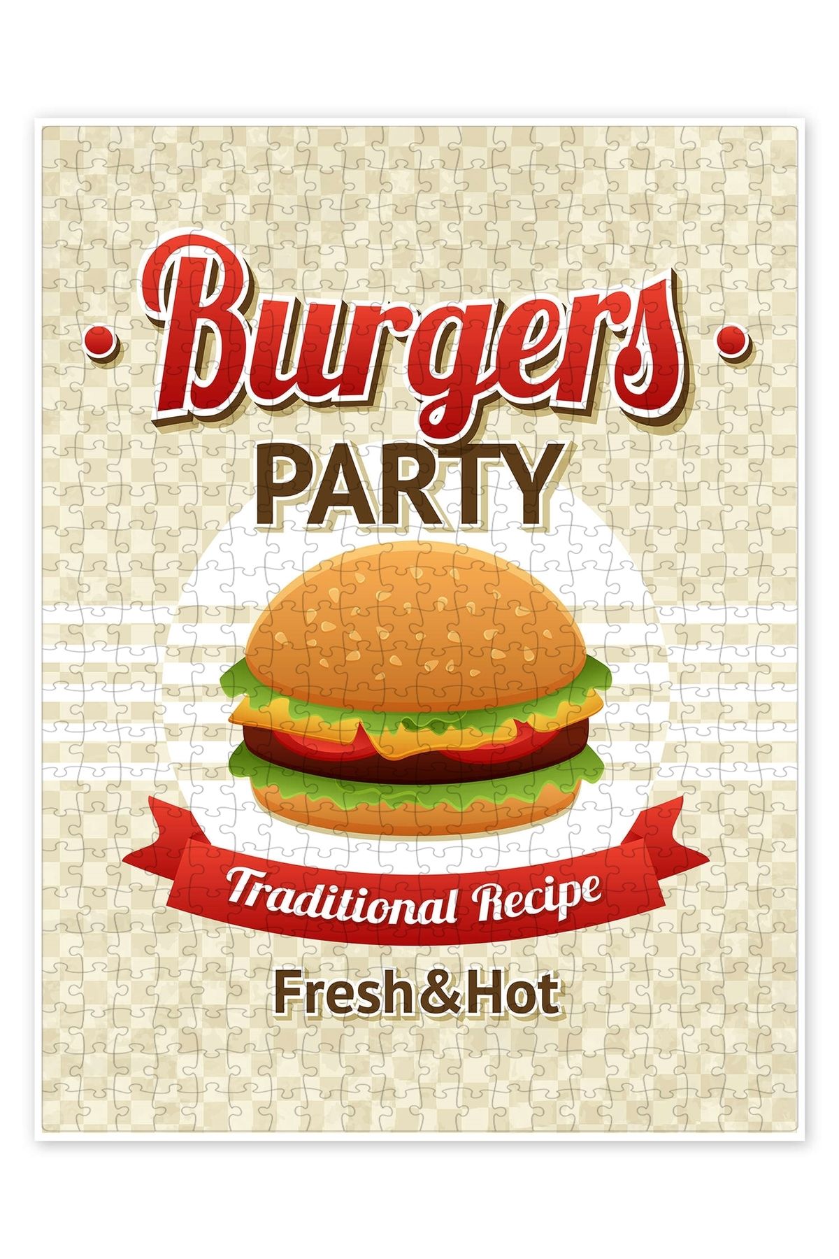 Jeronkarji Hamburger Parti 500 Parça Puzzle Yapboz Mutfak Temalı Yetişkinler için