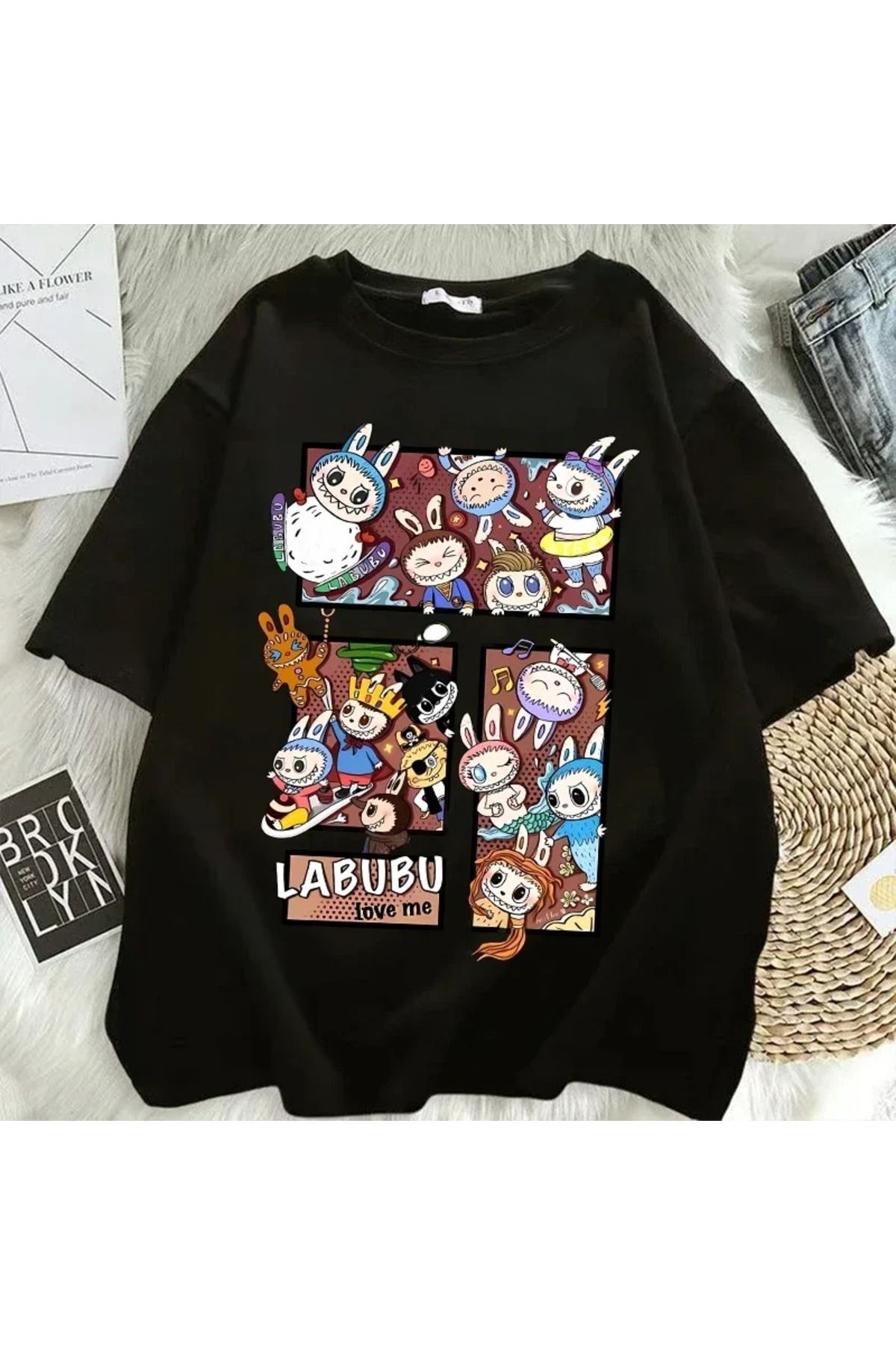 JANSO GROUP -KADIN LABOBO 2025 BASKILI TSHIRT OVERSİZE PAMUKLU