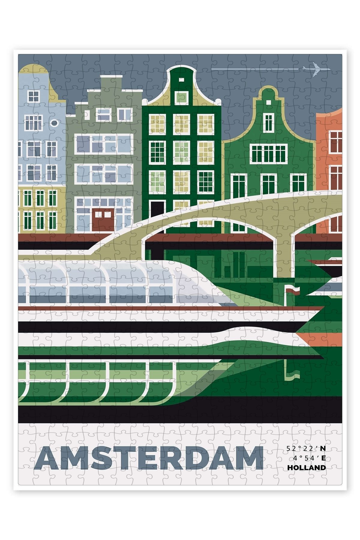 Jeronkarji amsterdam 500 Parça Puzzle Yapboz Şehir Manzara Temalı Hobilik