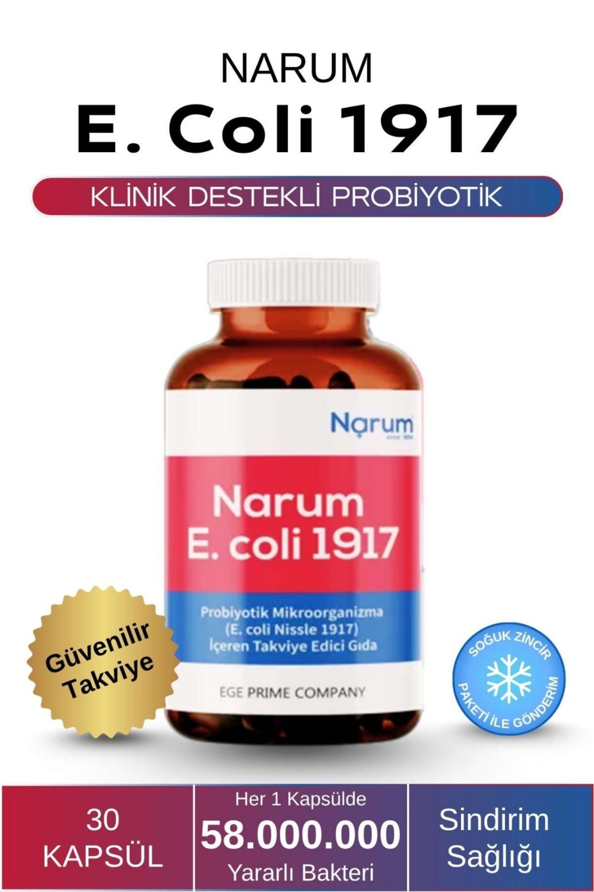 NARUM E.Coli Nissle 1917 Probiyotik 30 Kapsül