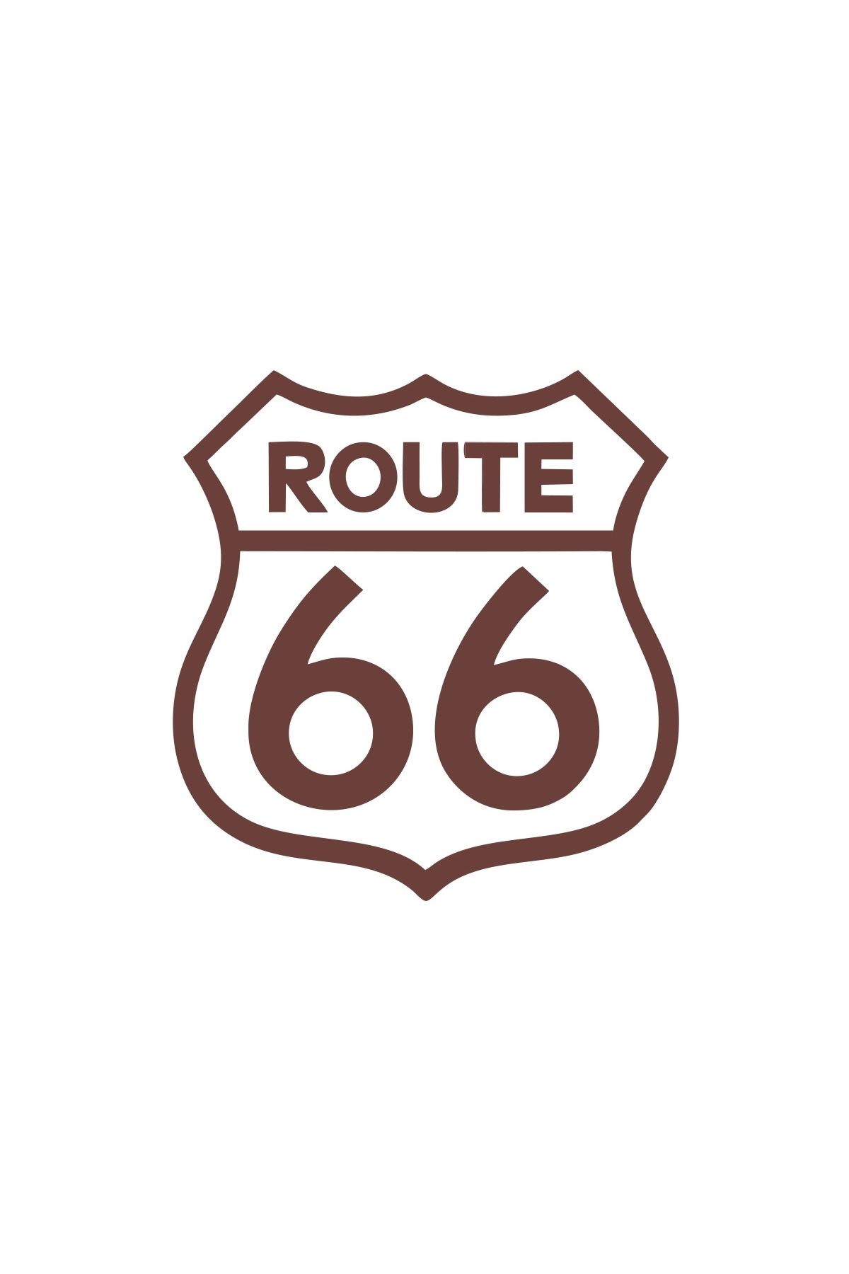 Reysa Tasarım Route 66 Sticker 17x17 Cm Kahverengi