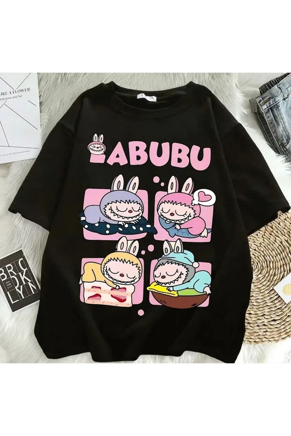 JANSO GROUP -KADIN LABOBO 2025 BASKILI TSHIRT OVERSİZE PAMUKLU