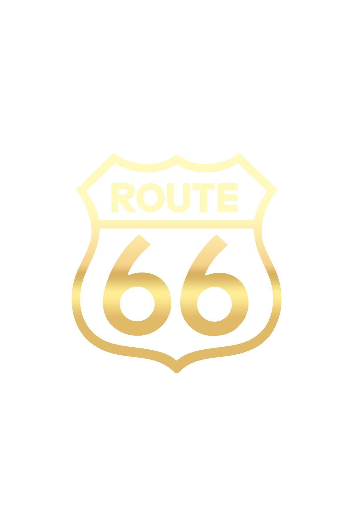Reysa Tasarım Route 66 Sticker 17x17 Cm Gold
