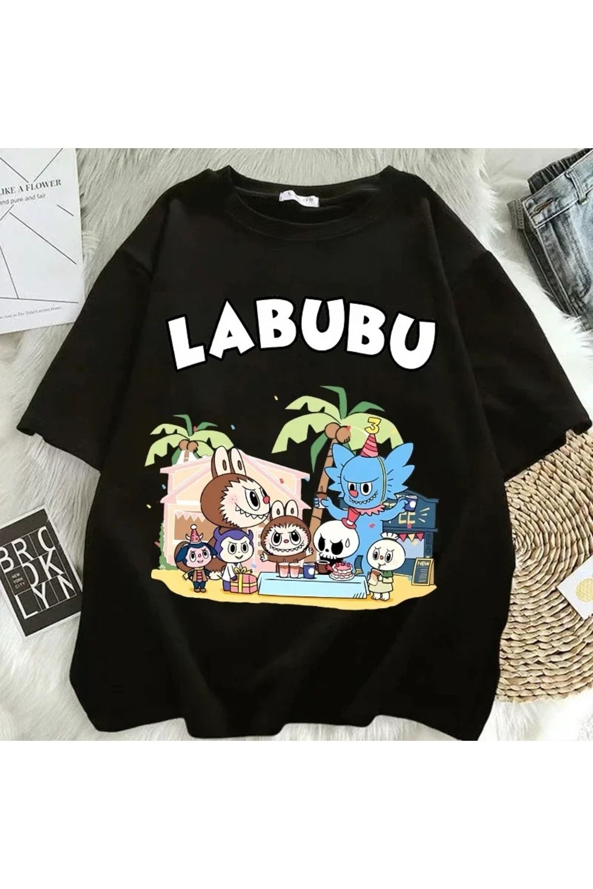 JANSO GROUP -KADIN LABOBO 2025 BASKILI TSHIRT OVERSİZE PAMUKLU