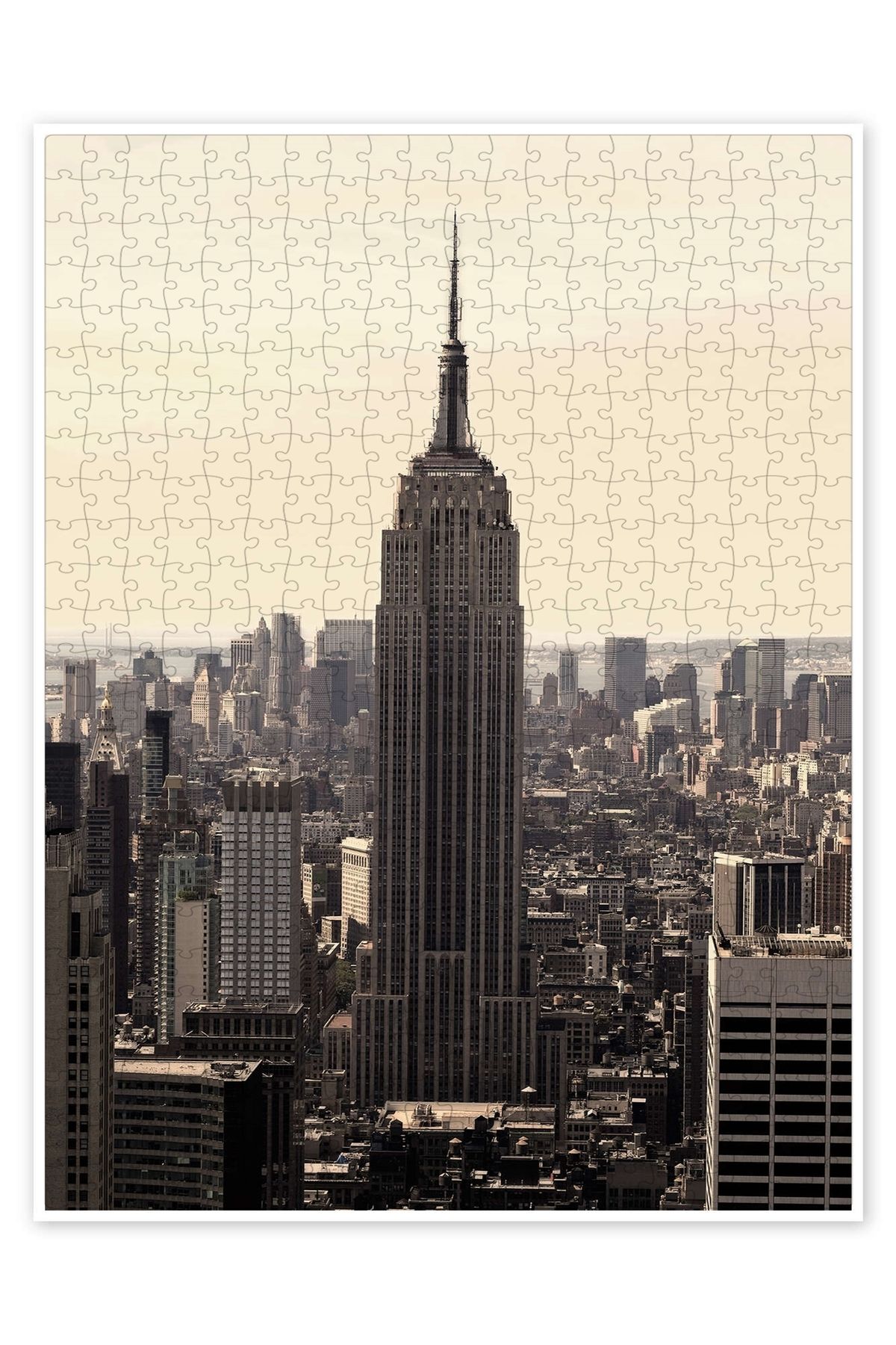 Jeronkarji Empire State Binası Vintage 500 Parça Puzzle Yapboz Şehir Manzara Temalı Hobilik