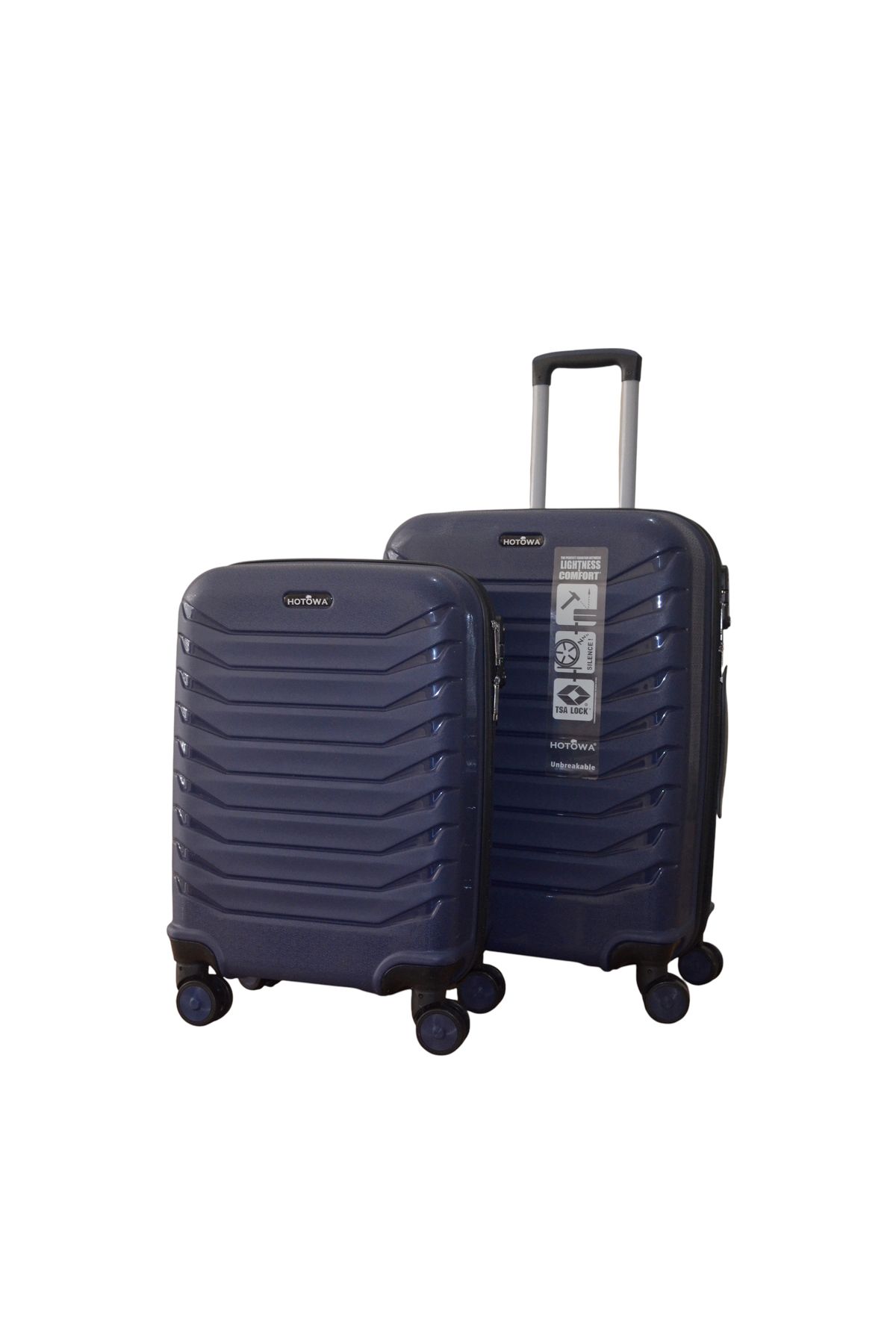 Hotowa Gold PP Valiz 8012 Lacivert TSA Kilitli İkili Set