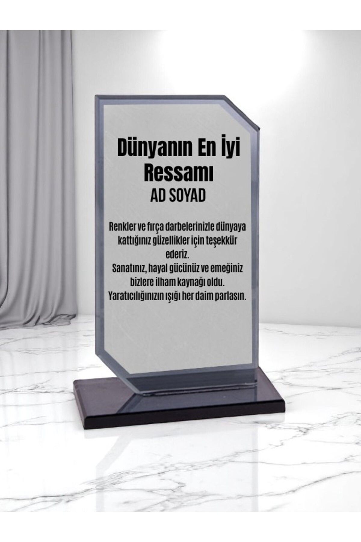 lili hediyelik Plaket Isme Özel Ressama Ödül Başarı Hediyesi
