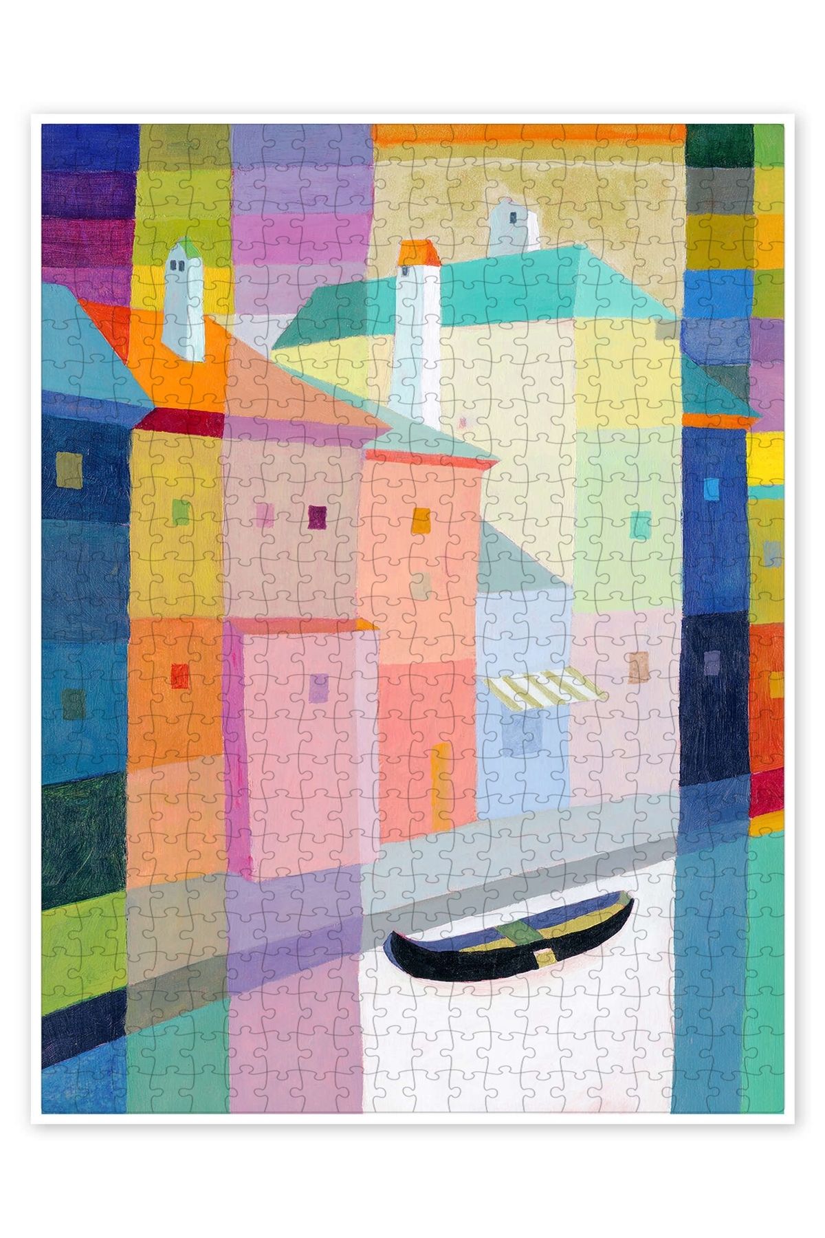Jeronkarji Venedik renk oyunu 500 Parça Puzzle Yapboz Şehir Manzara Temalı Hobilik
