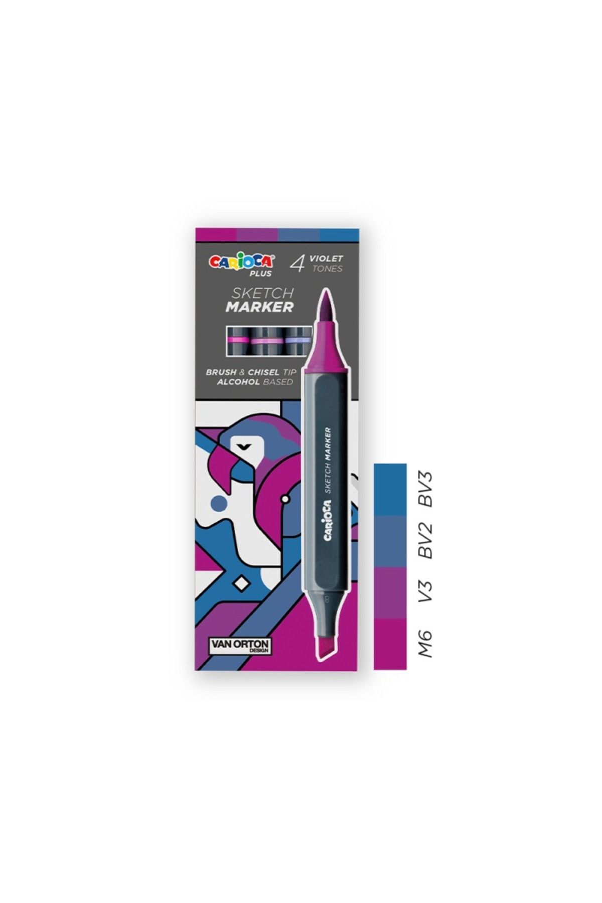 CARIOCA Sketch Marker Çift Taraflı 4'lü Çizim Kalemi Keçeli Kalem