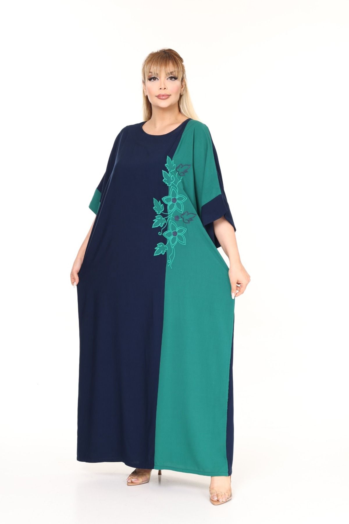 mervemoda Yazlık Büyük Beden Dokuma Elbise