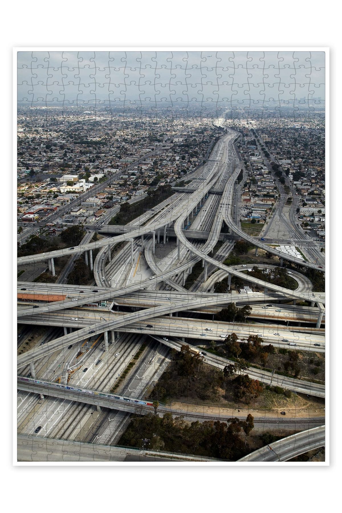 Jeronkarji Los Angeles'ta Otoyollar 500 Parça Puzzle Yapboz Şehir Manzara Temalı Hobilik