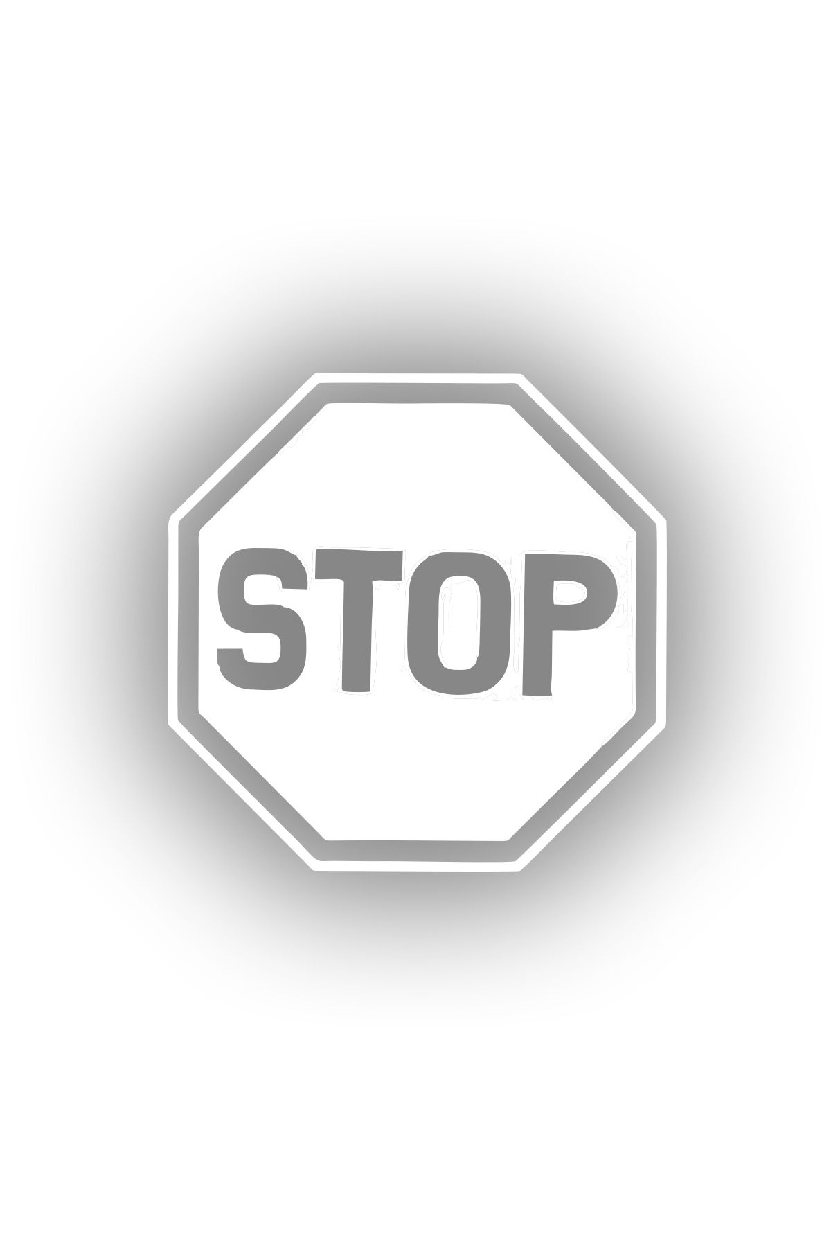 Reysa Tasarım Stop Stikcer 17x17 Cm Beyaz