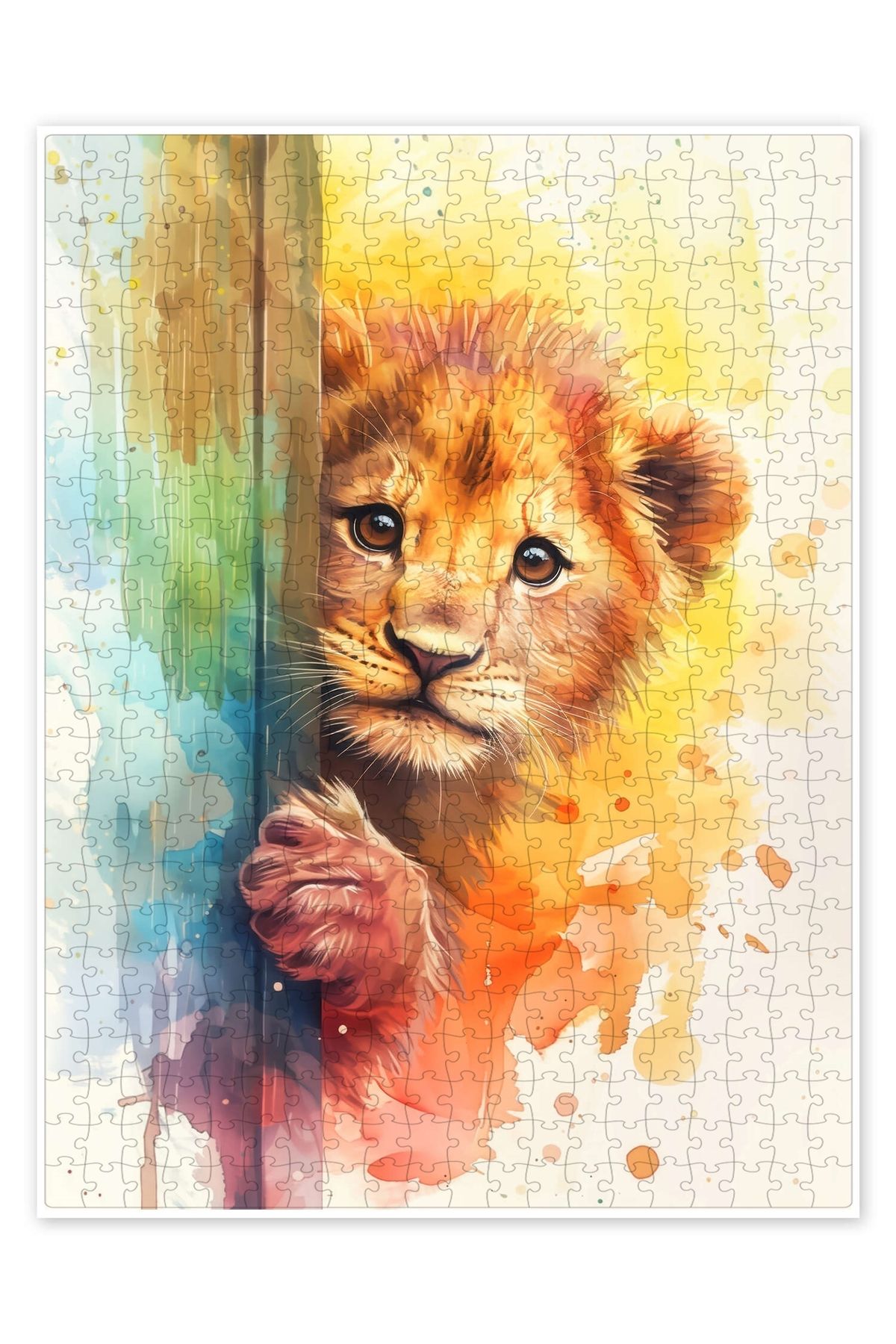 Jeronkarji Benim, Küçük Aslan 500 Parça Puzzle Yapboz Çocuklar için Neşeli Hayvan Temalı