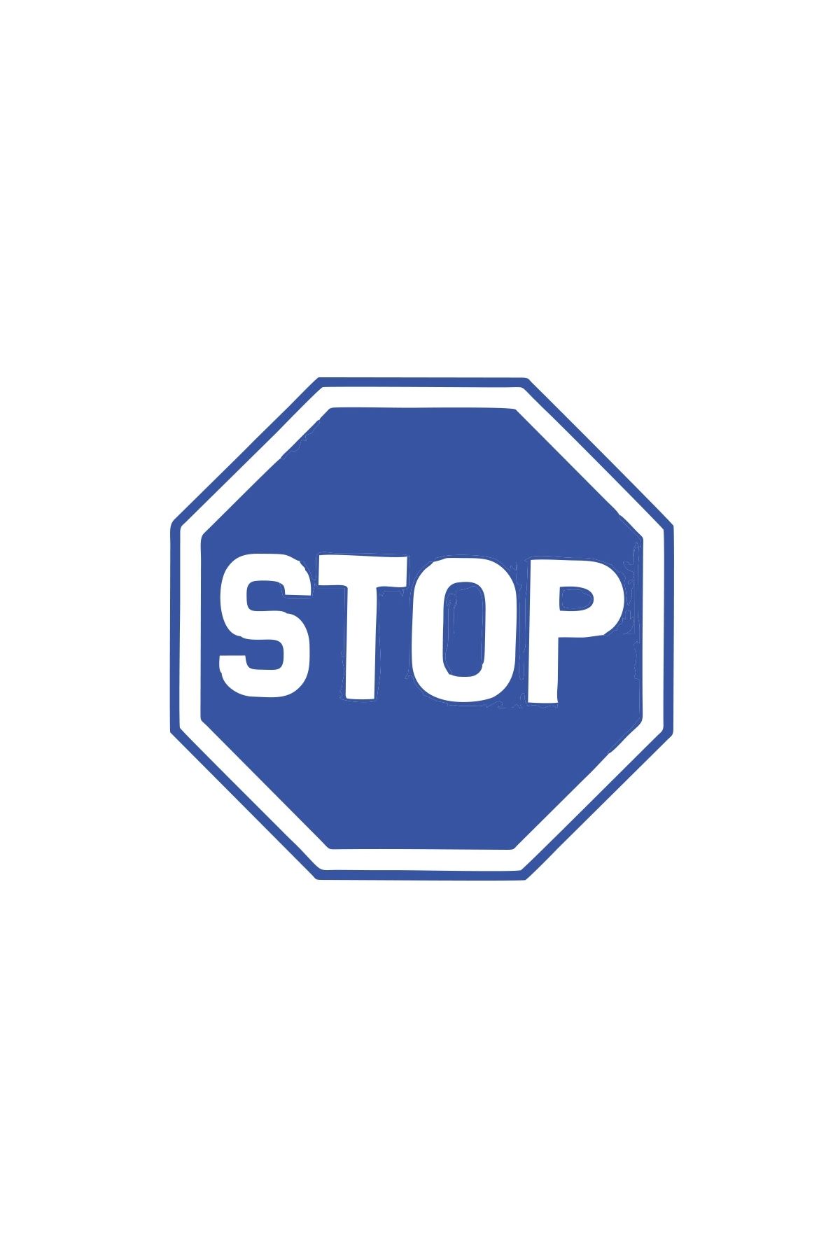 Reysa Tasarım Stop Stikcer 17x17 Cm Mavi