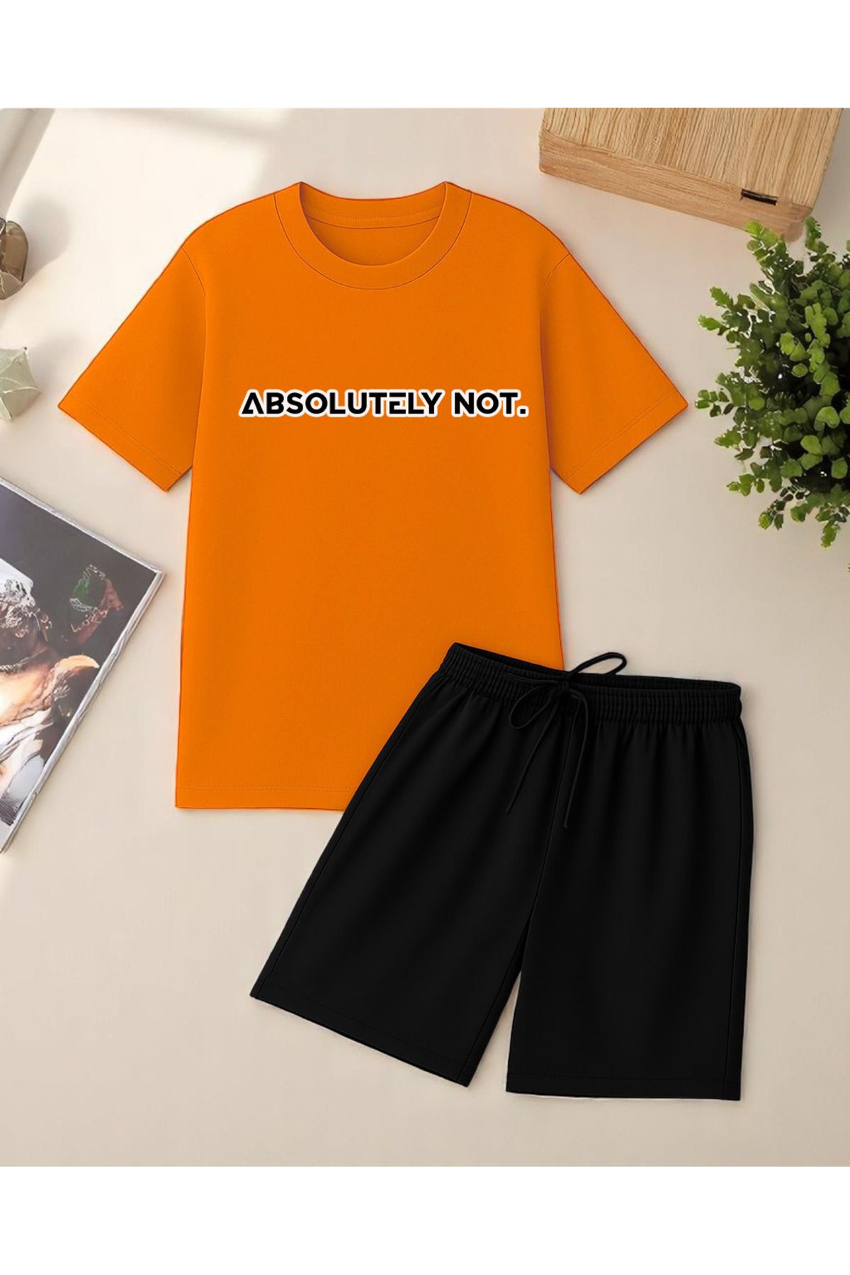 uyguntarz Unisex Kesinlikle Hayır. Tasarım Basklı Tshirt Şort Takımı