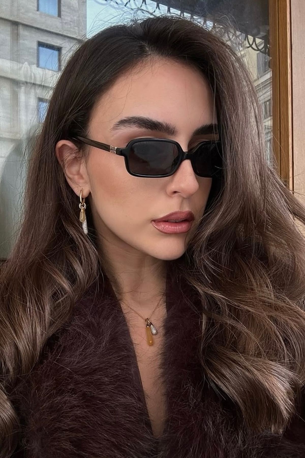 COOLANDBETTER MİUX SİYAH DİKDÖRTGEN GÜNEŞ GÖZLÜĞÜ KADIN MODERN YENİ SEZON REN EYEWEAR