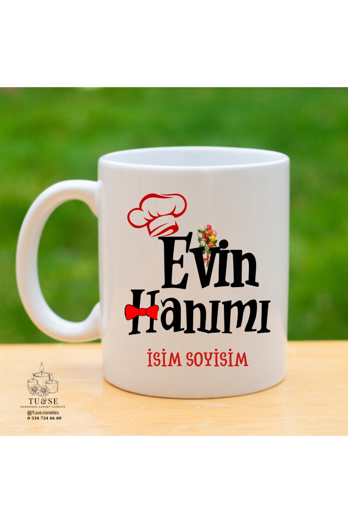 Tu&Se Candles 👑 Evin Hanımı Kupa Bardak – Kraliçelere Özel