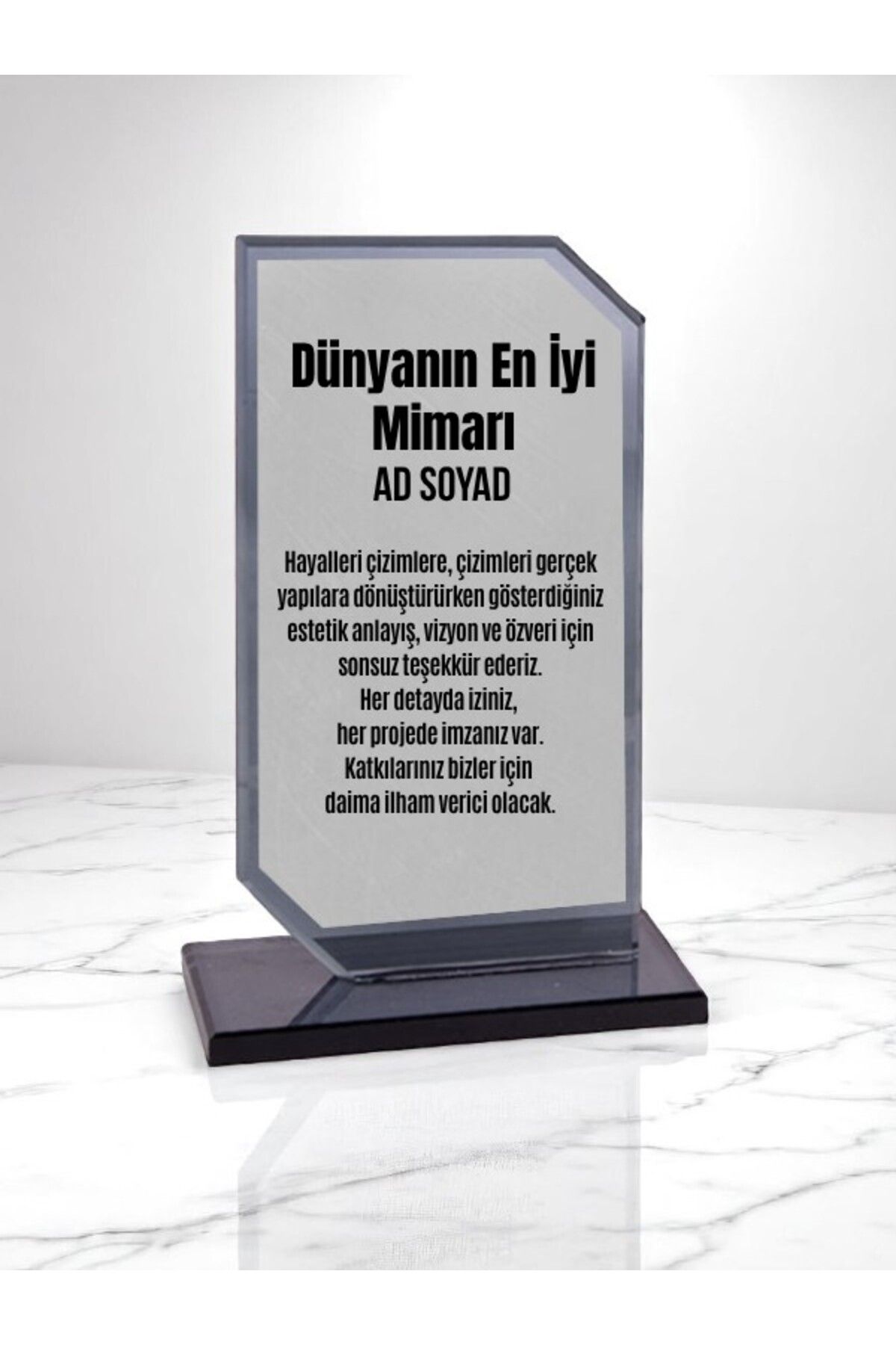 lili hediyelik Plaket Isme Özel Mimara Ödül Başarı Hediyesi