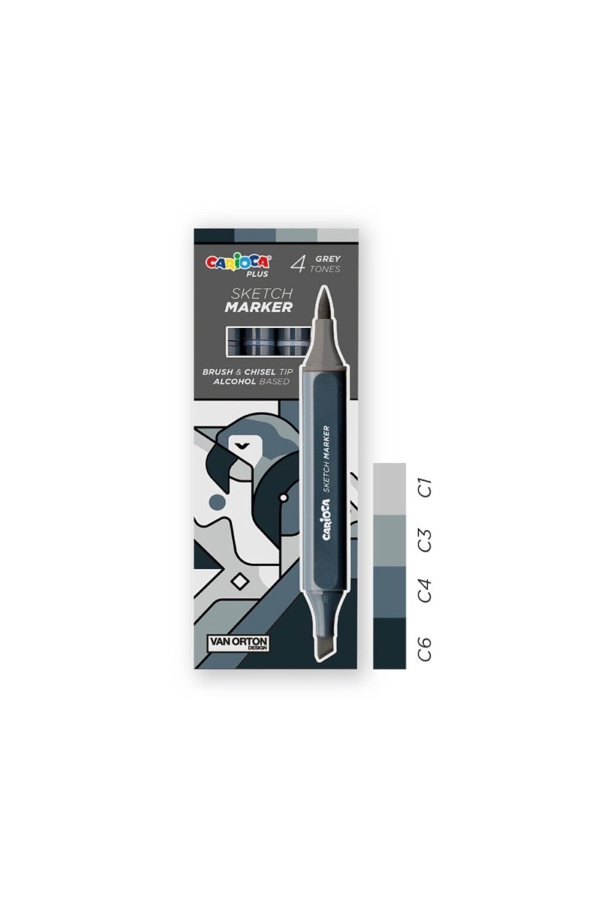 CARIOCA Sketch Marker Çift Taraflı 4'lü Çizim Kalemi Keçeli Kalem