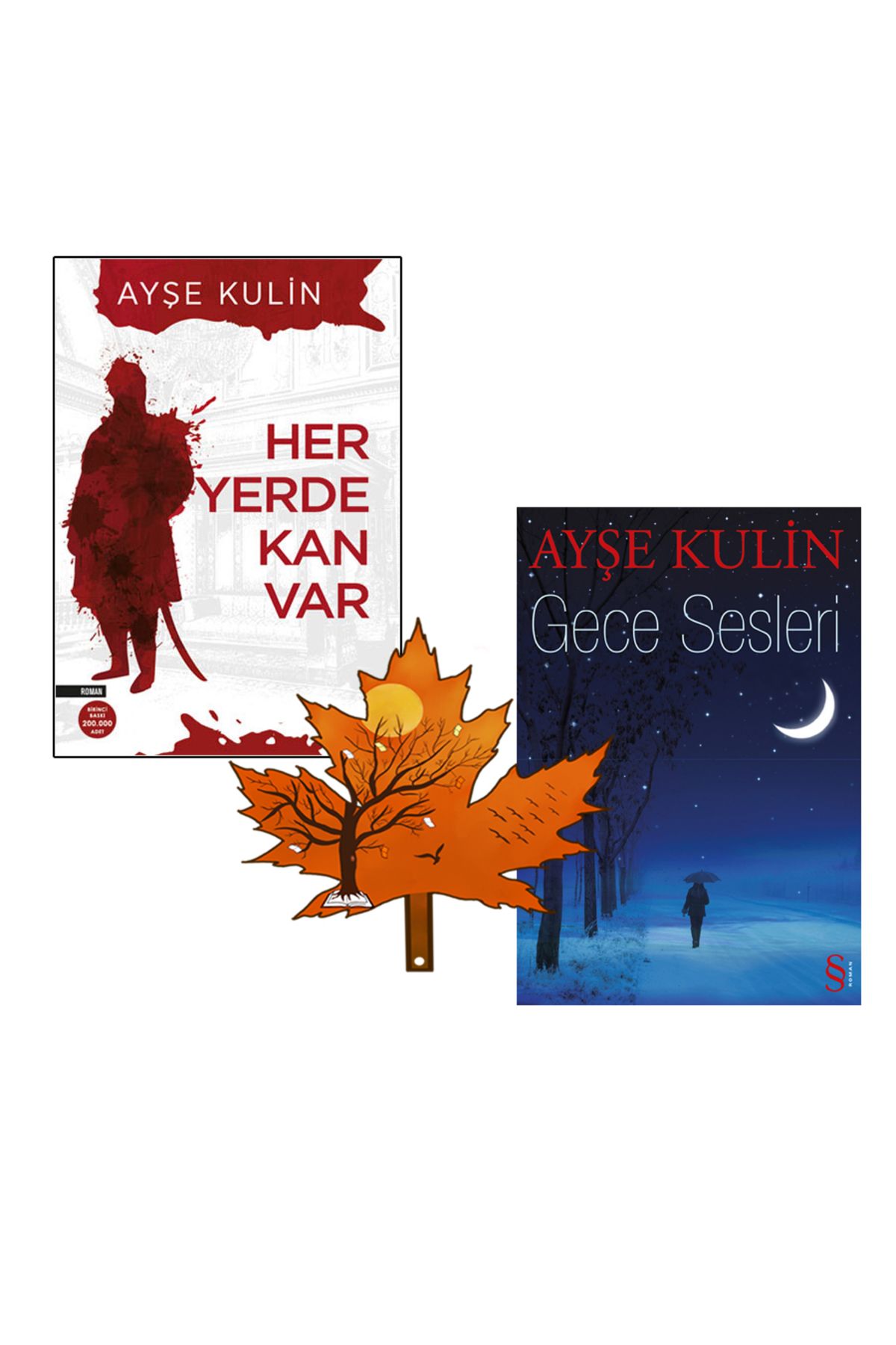 Everest Yayınları ayşe kulin - her yerde kan var - gece sesleri - 2 kitap ve kitap ayracı