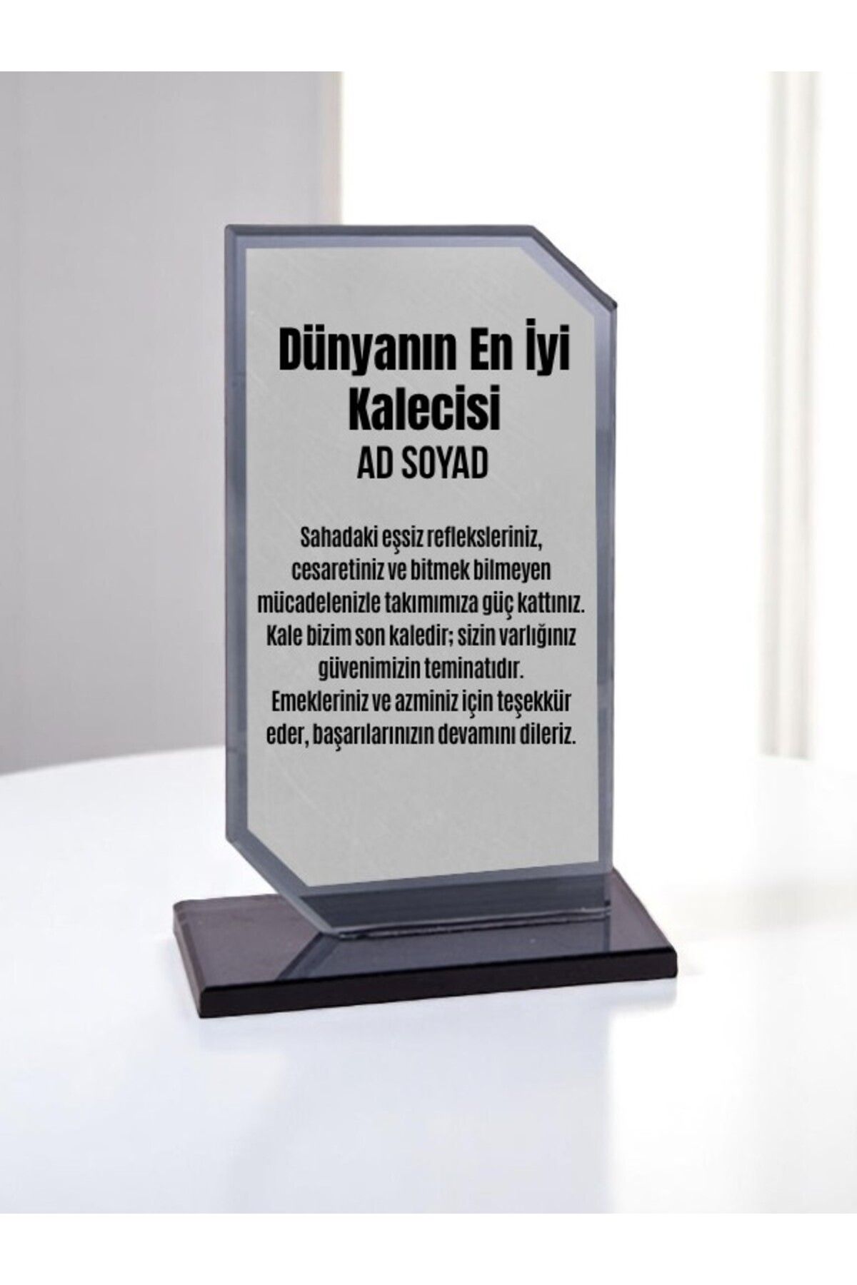 lili hediyelik Plaket Isme Özel Kaleciye Ödül Başarı Hediyesi