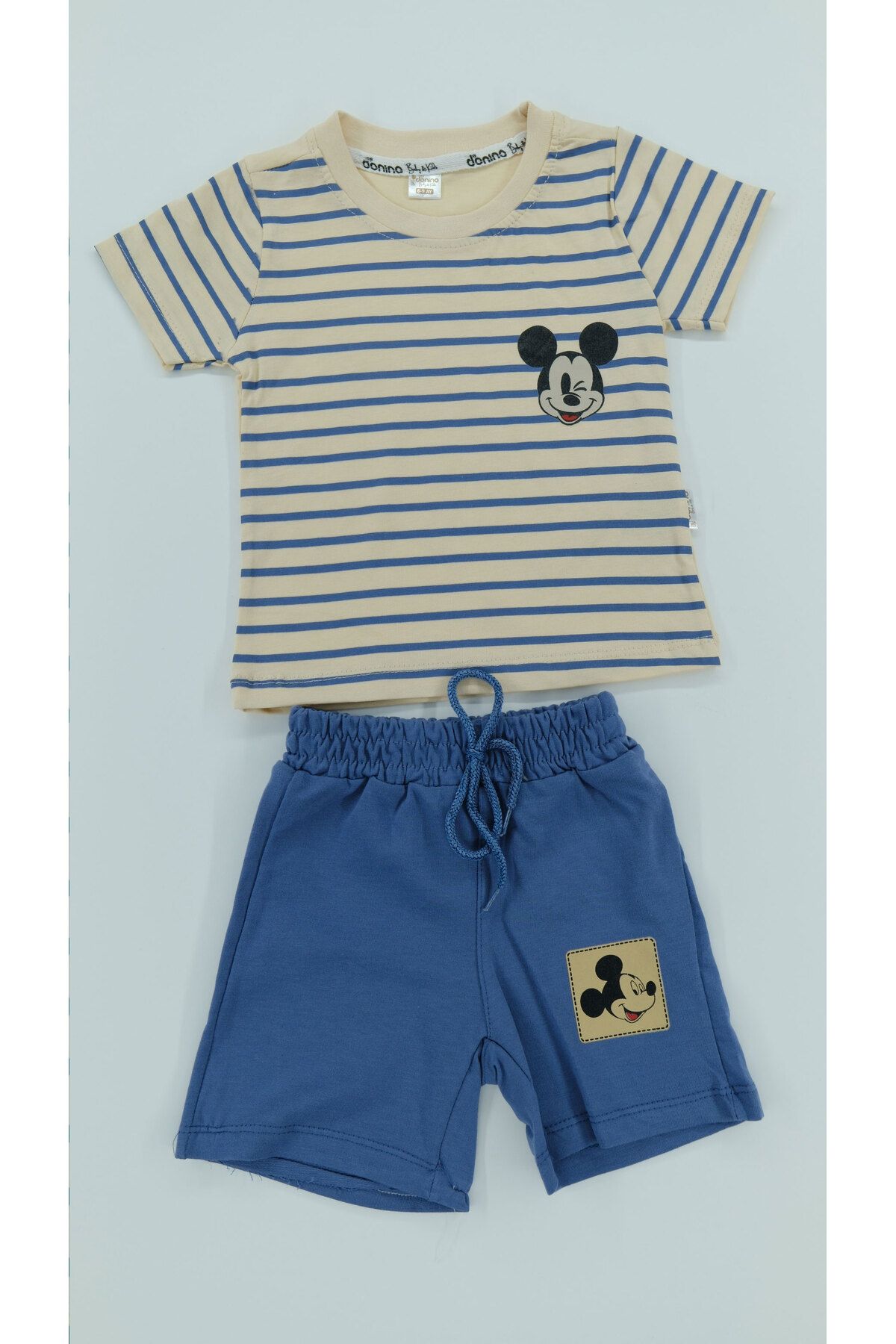 ZİMBOO Erkek Ve Kız Çocuk Çizgili Fare Baskılı Unisex 2'li Takım