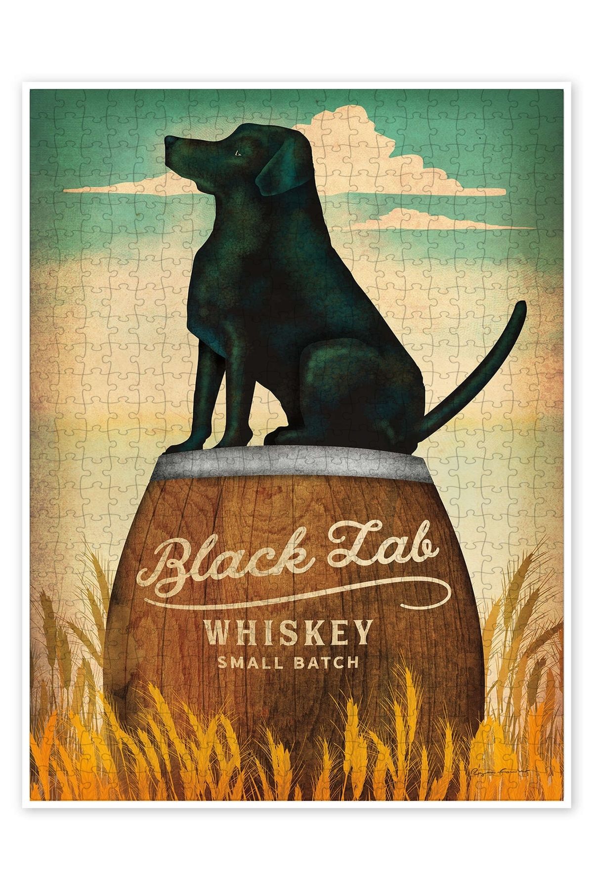 Jeronkarji Black Lab Viski 500 Parça Puzzle Yapboz Kedi Köpek Temalı Doğa ve Orman Hayvanları