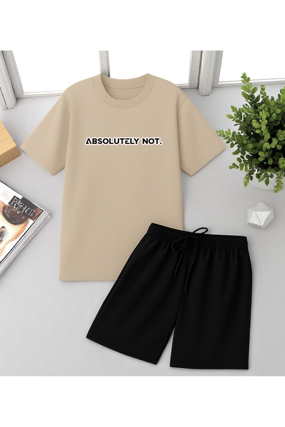 uyguntarz Unisex Kesinlikle Hayır. Tasarım Basklı Tshirt Şort Takımı