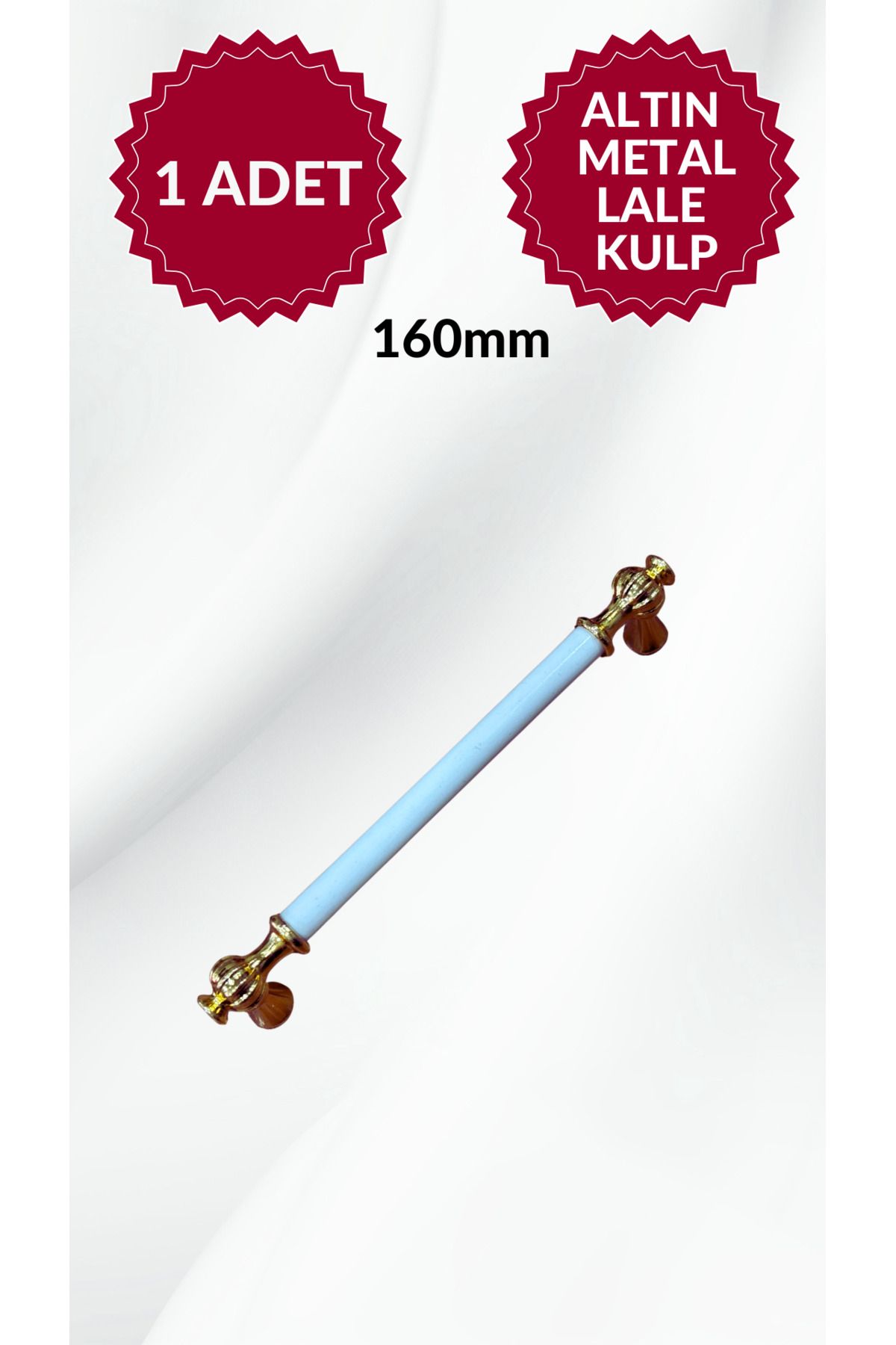 MKLAKS 160mm LALE Alüminyum Metal KULP (ALTIN-BEYAZ) Mobilya Mutfak Çekmece Dolap Kapak – Dayanıklı Tasarım