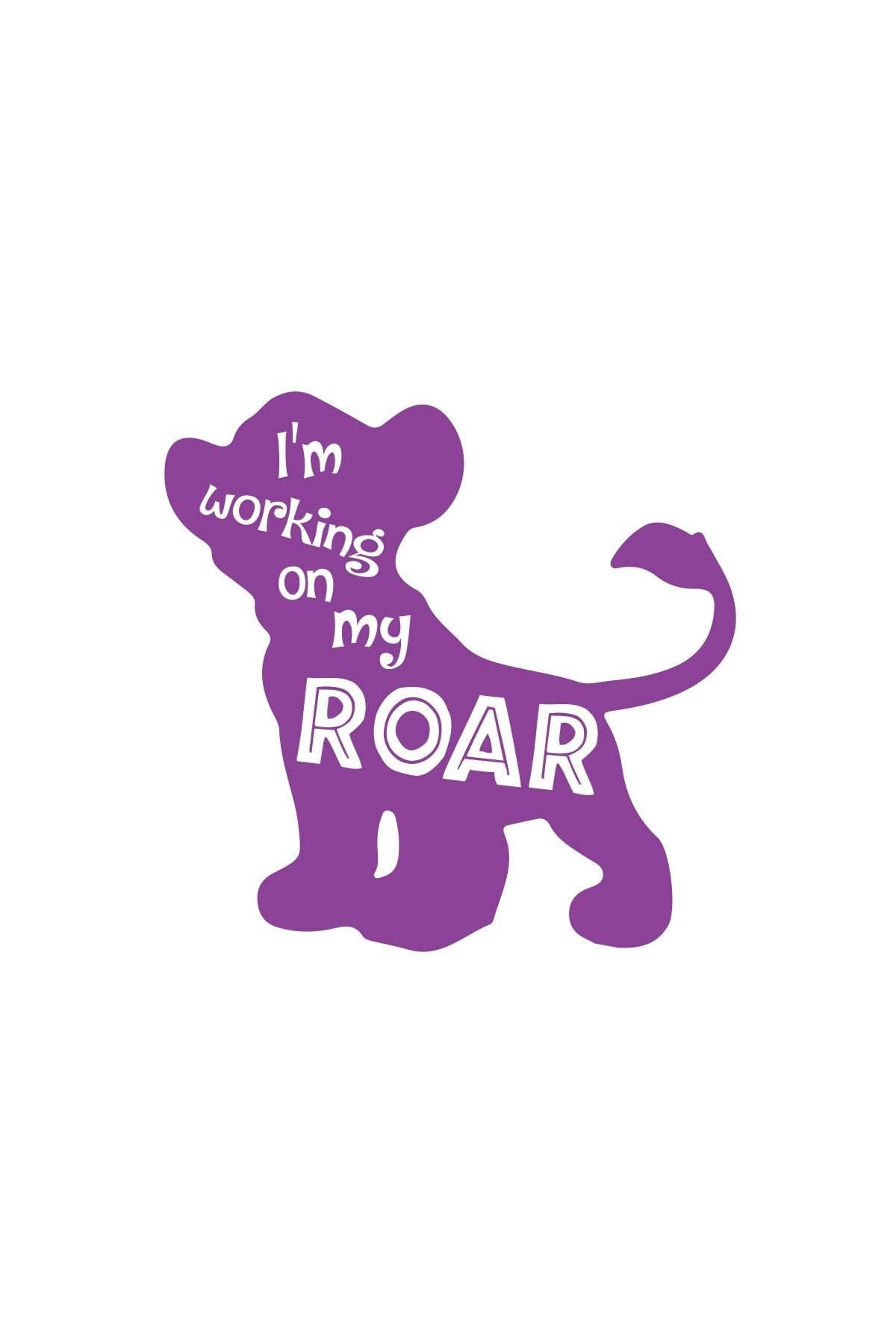 Reysa Tasarım Roar Köpek Sticker 17x17 Cm Mor