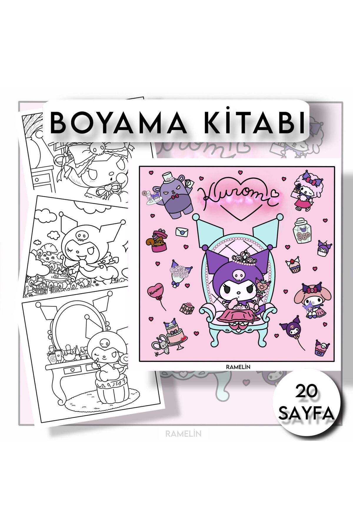 ramelin Boyama Kitabı Kuromi Yetişkin ve Çocuk