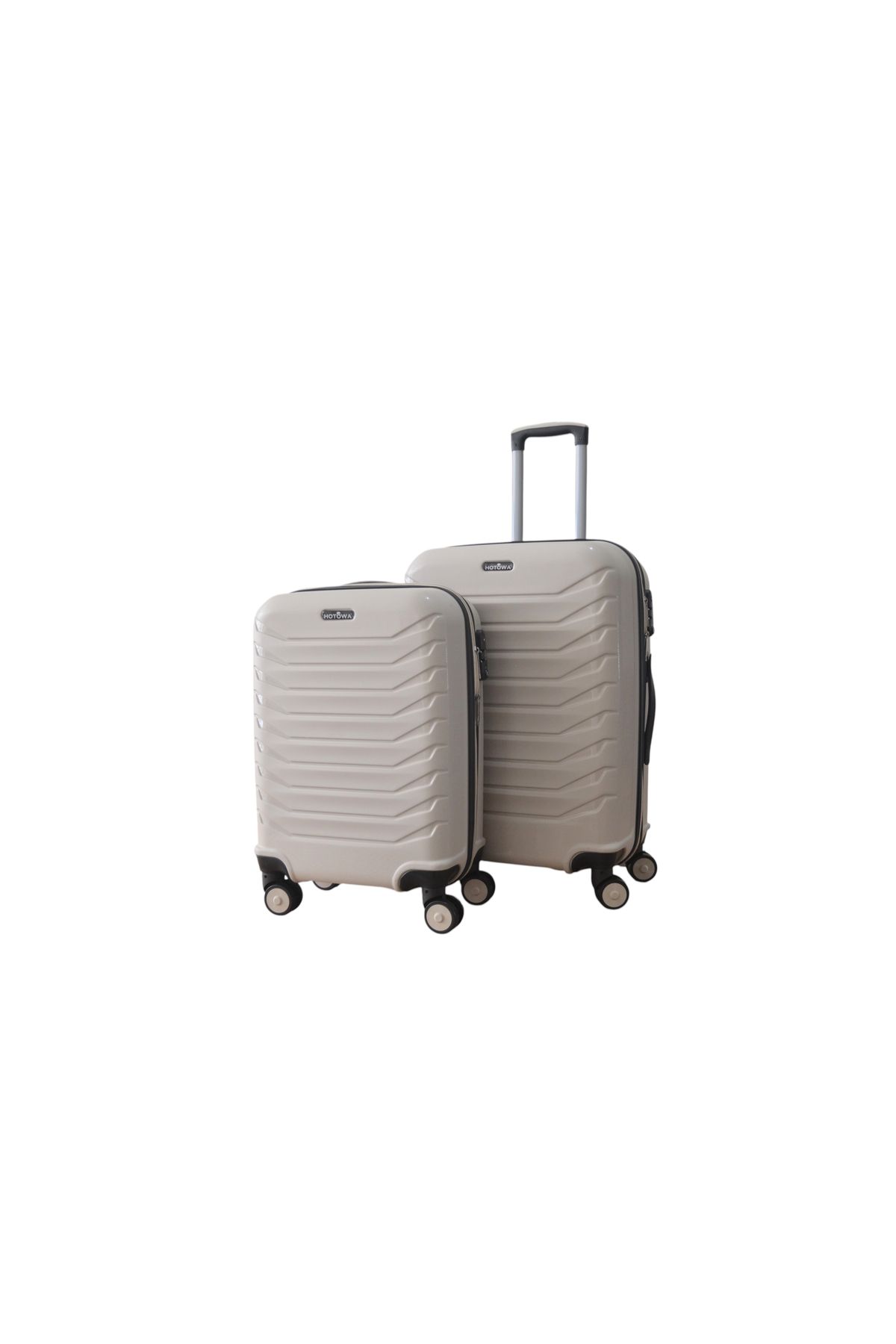 Hotowa Gold PP Valiz 8012 Ekru TSA Kilitli İkili Set