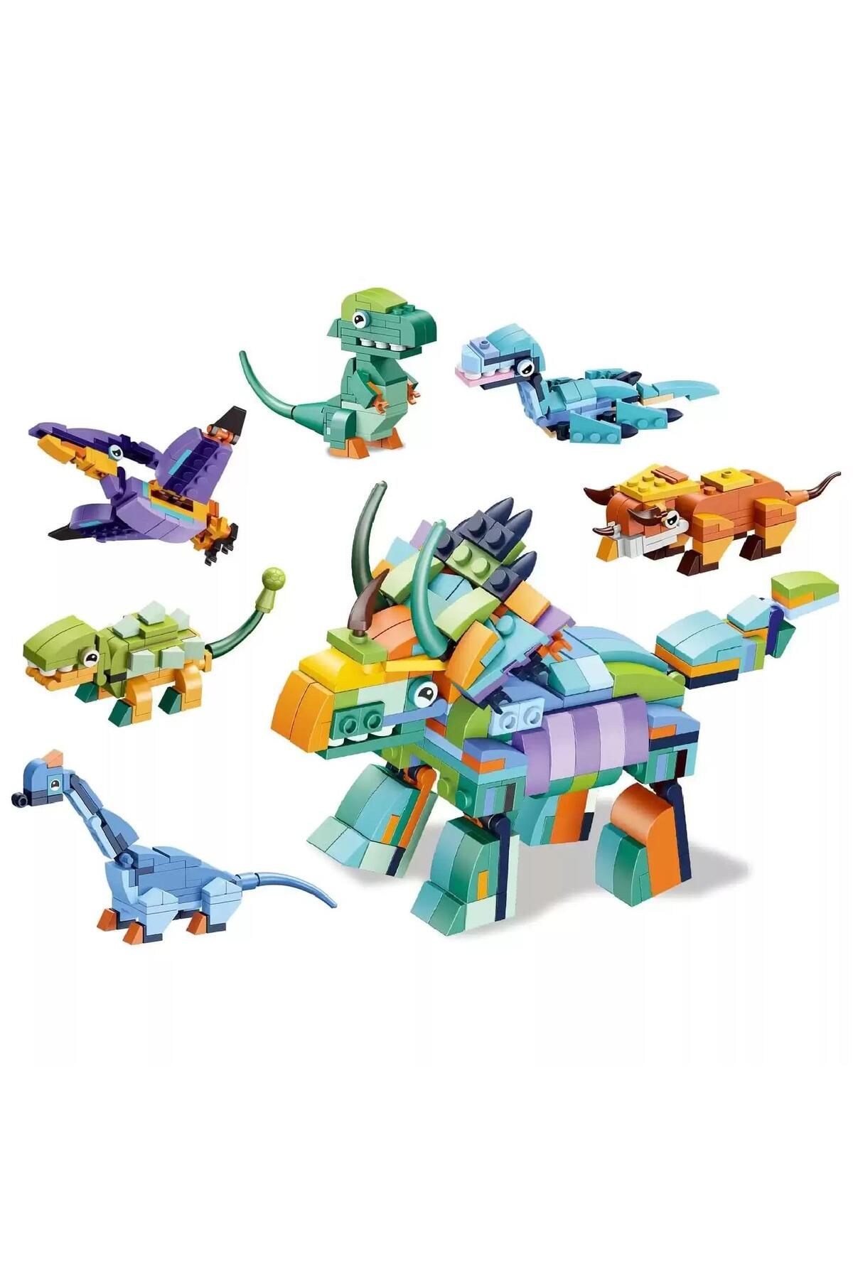 KIZILKAYA Kızılkaya Bricks Lego Dinozor 6 lı Set 407 Parça (SM2550)