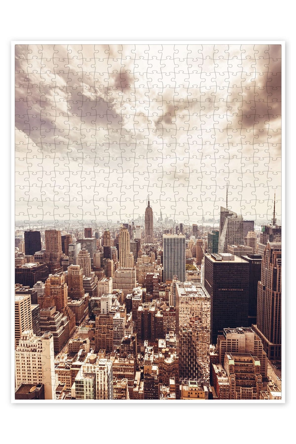 Jeronkarji Bronz Manhattan silüeti 500 Parça Puzzle Yapboz Şehir Manzara Temalı Hobilik
