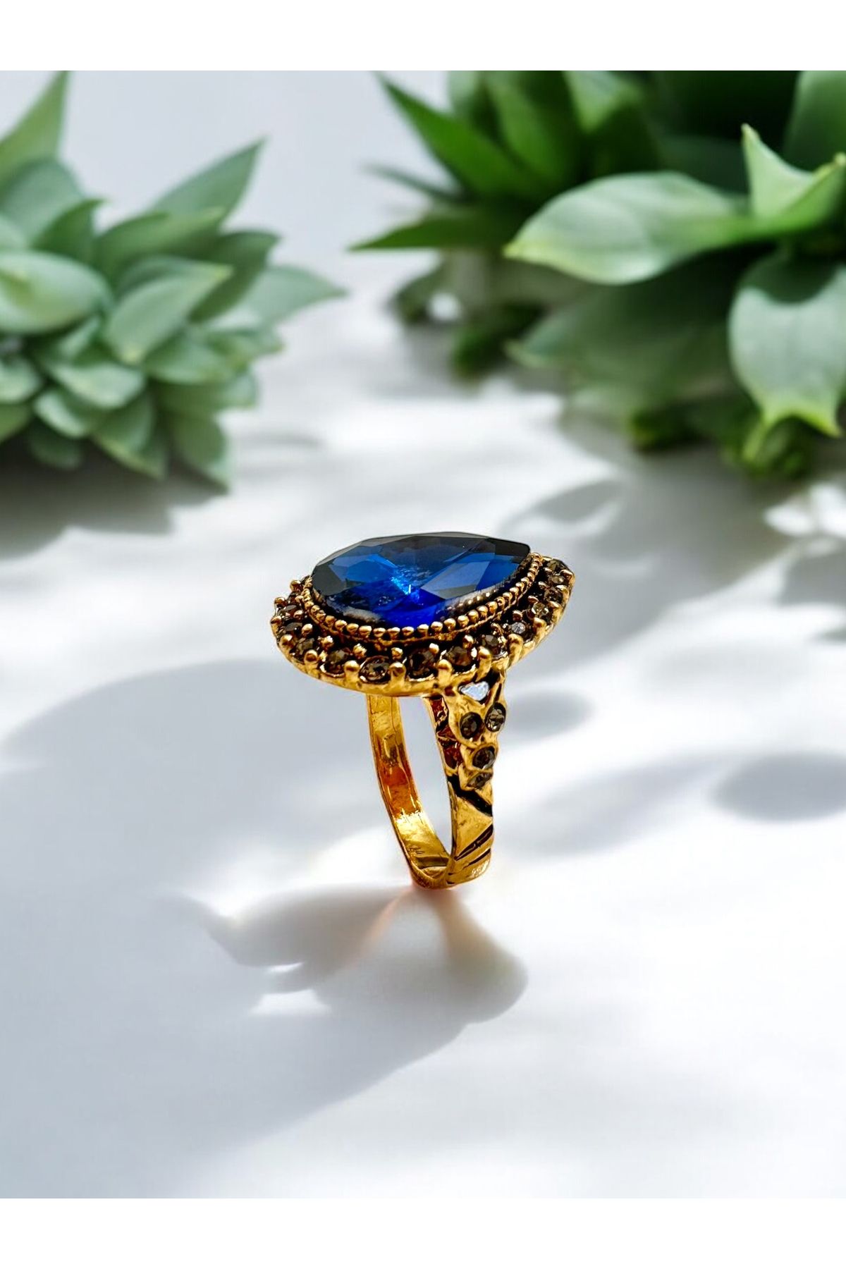 FUYA JEWELLERY Renkli Taşlı Kristal Damla Yüzük