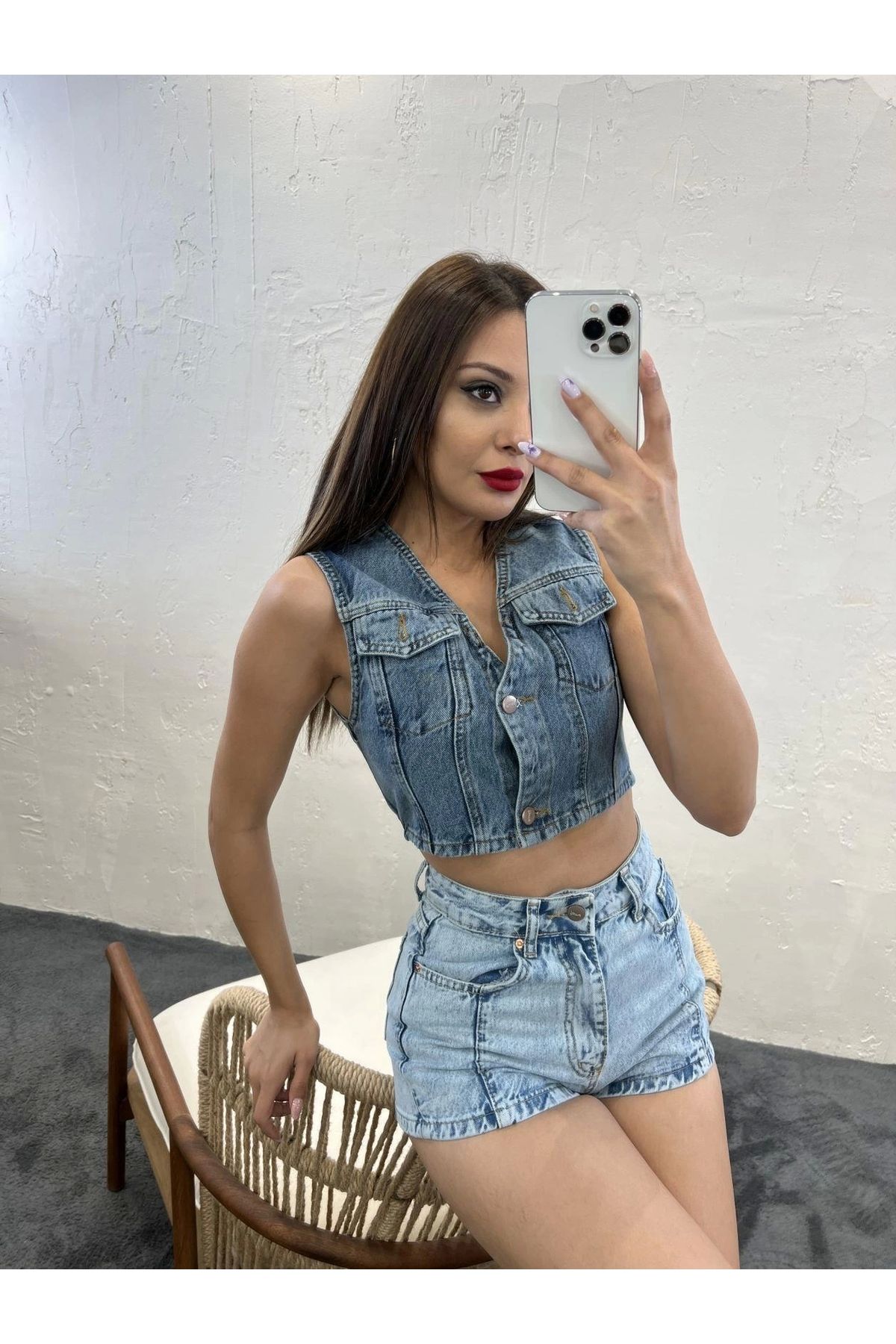 nedo7 6317 KOT BLUZ-MAVİ