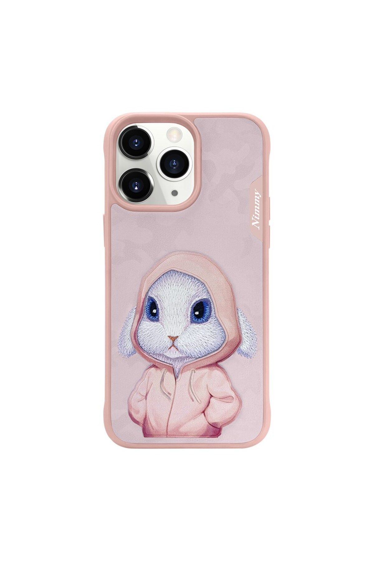 Nimmy iPhone 15 Pro Uyumlu 3D Kıyafet Tavşan Detaylı Nakış İşlemeli Kabartmalı Fashion Pet Kılıf