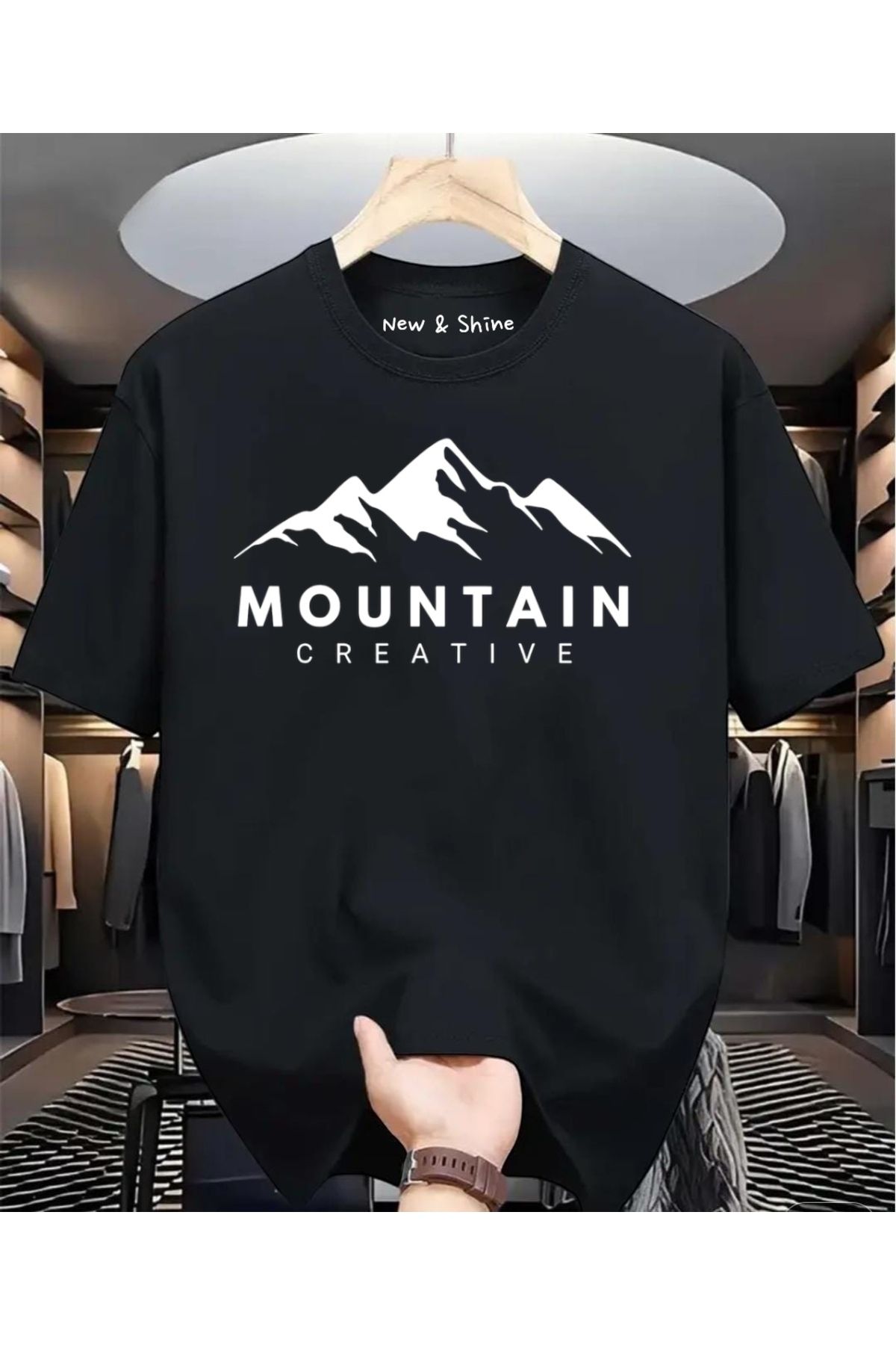 New Shine Mountain Baskılı Oversize T-Shirt