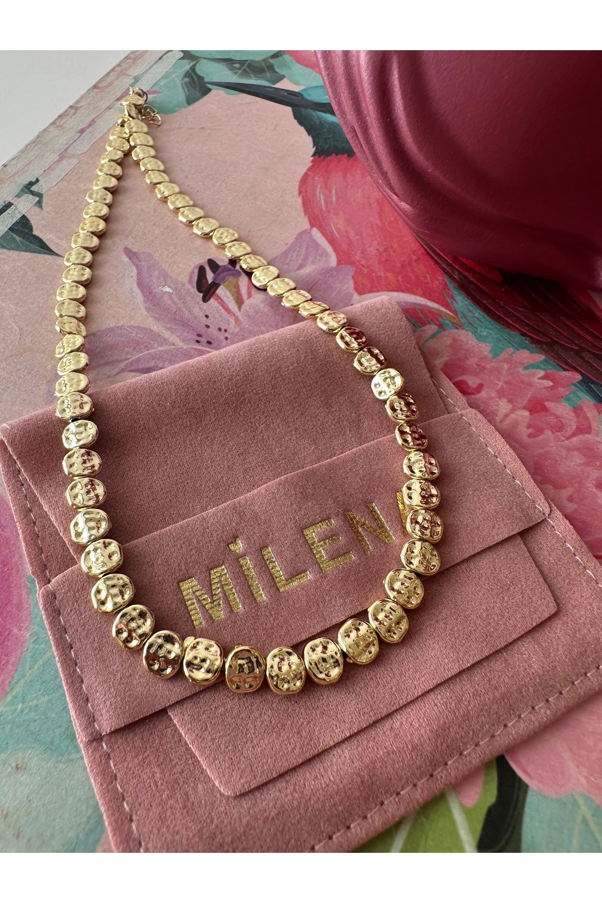 Milena Designer Store Milena Istanbul Dövme Boncuklu Kombin Kolyesi