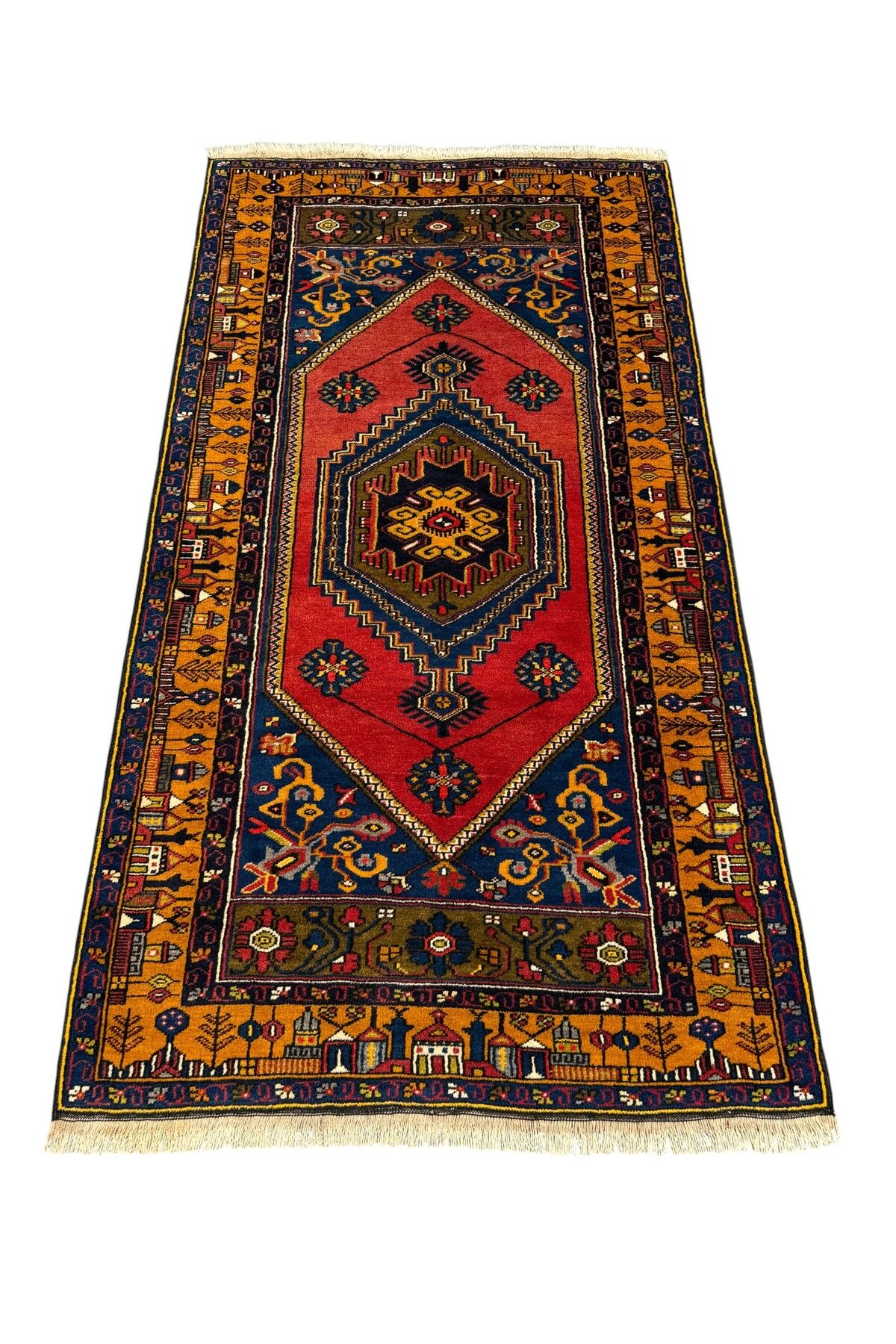 BURAK HALI El Dokuma Sıfır Yahyalı Halısı 108x195 Kök Boya %100 Yün Halı