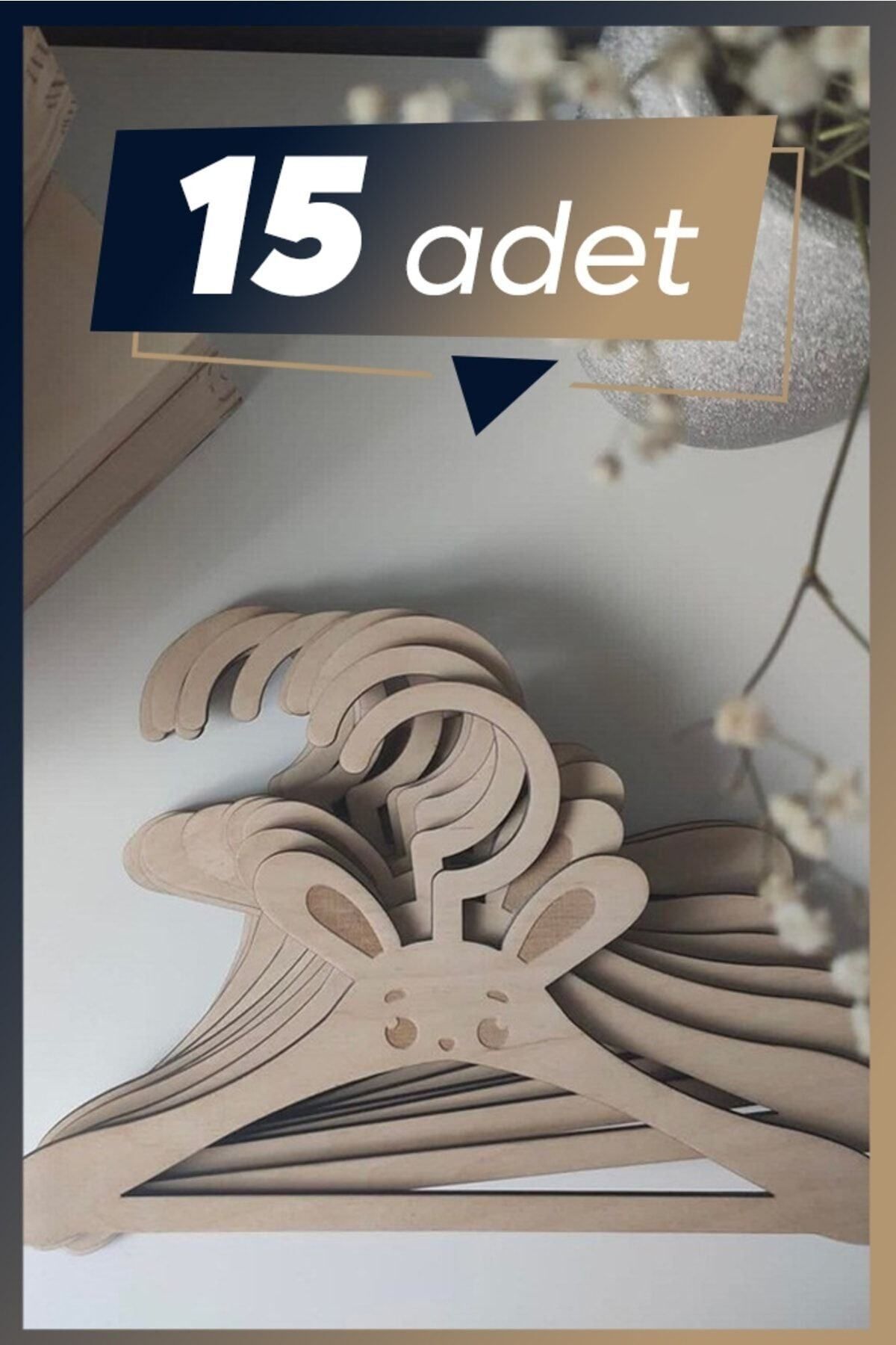Aoz atölye Ahşap Mdf Çocuk Askısı 15 Adet Sevimli Askılık Bebek Askılığı