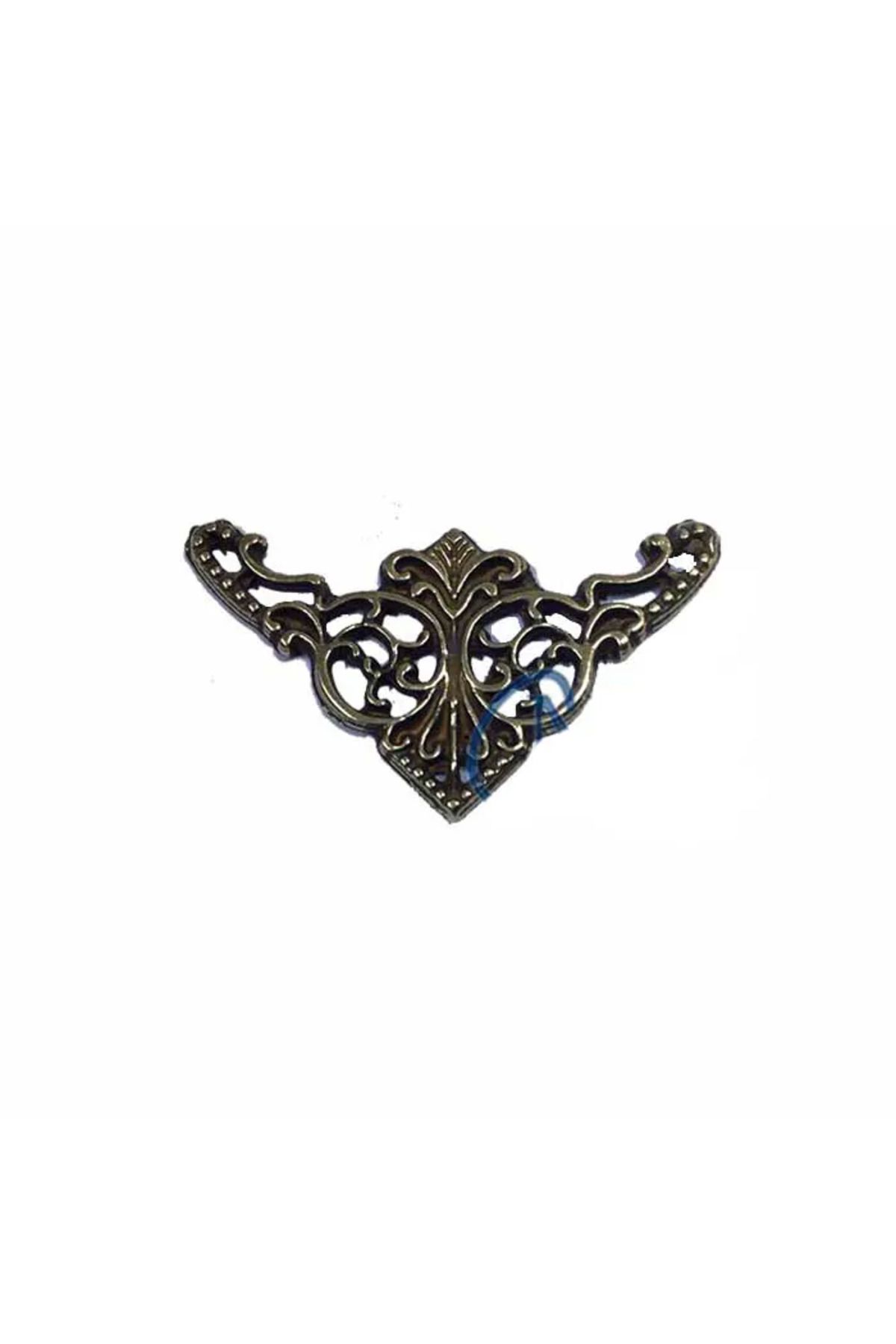 Serero Dekoratif Köşe Süsü, Köşelik - Küçük, 19x34mm, Antik, 100 Adet