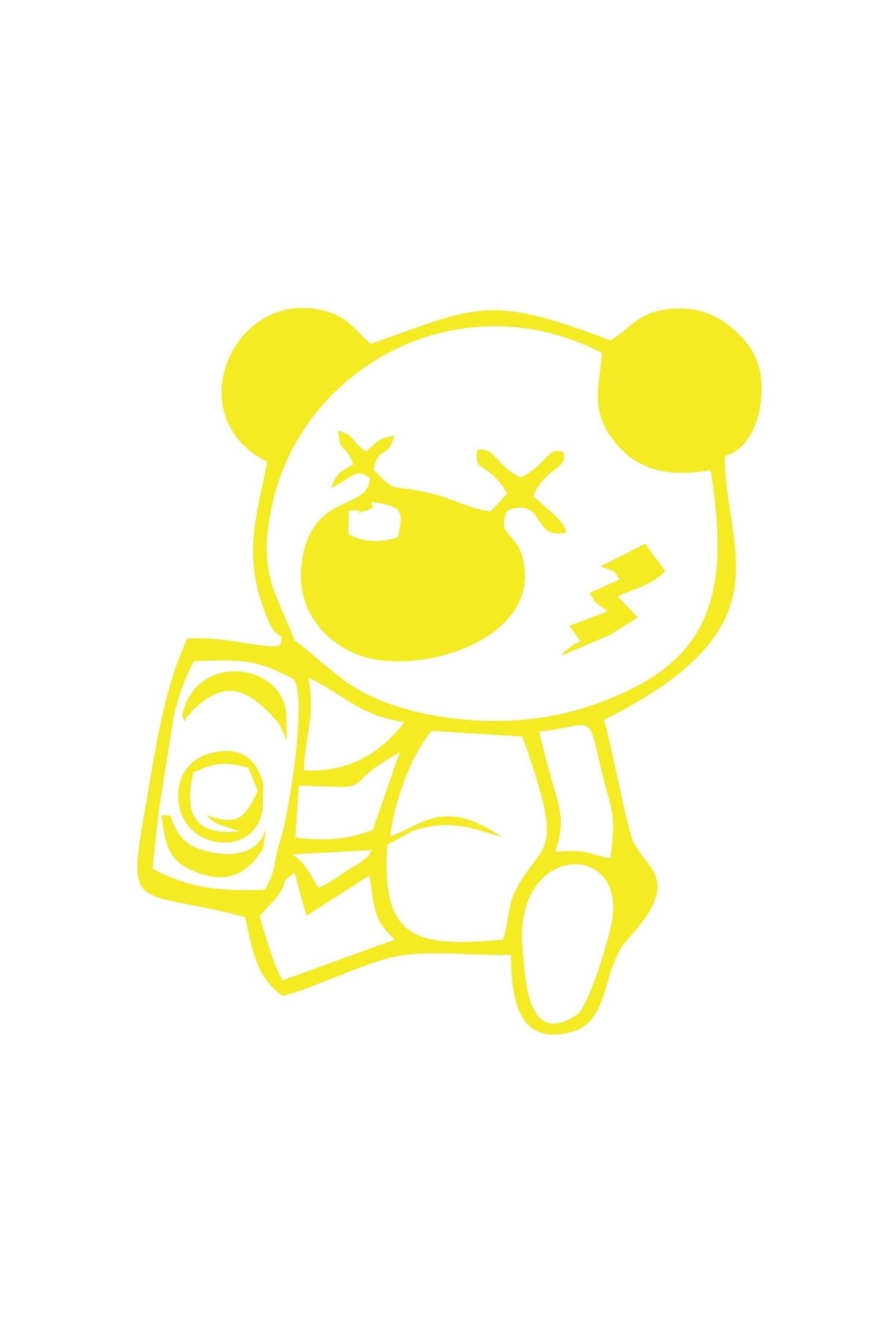 Reysa Tasarım Sarhoş Panda Sticker 17x17 Cm Sarı
