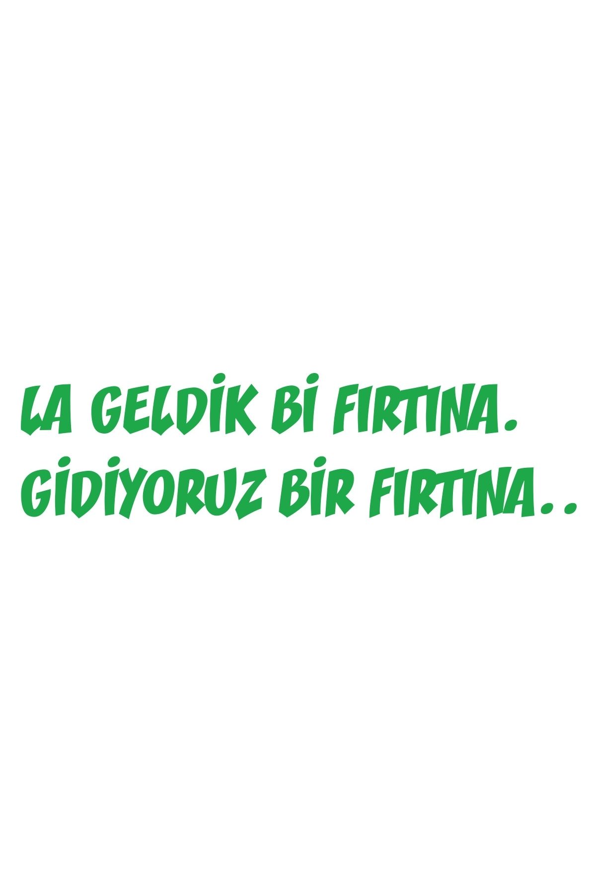 Reysa Tasarım Geldik bi fırtına gidiyoruz bir fırtına sticker 17x17 Cm Yeşil