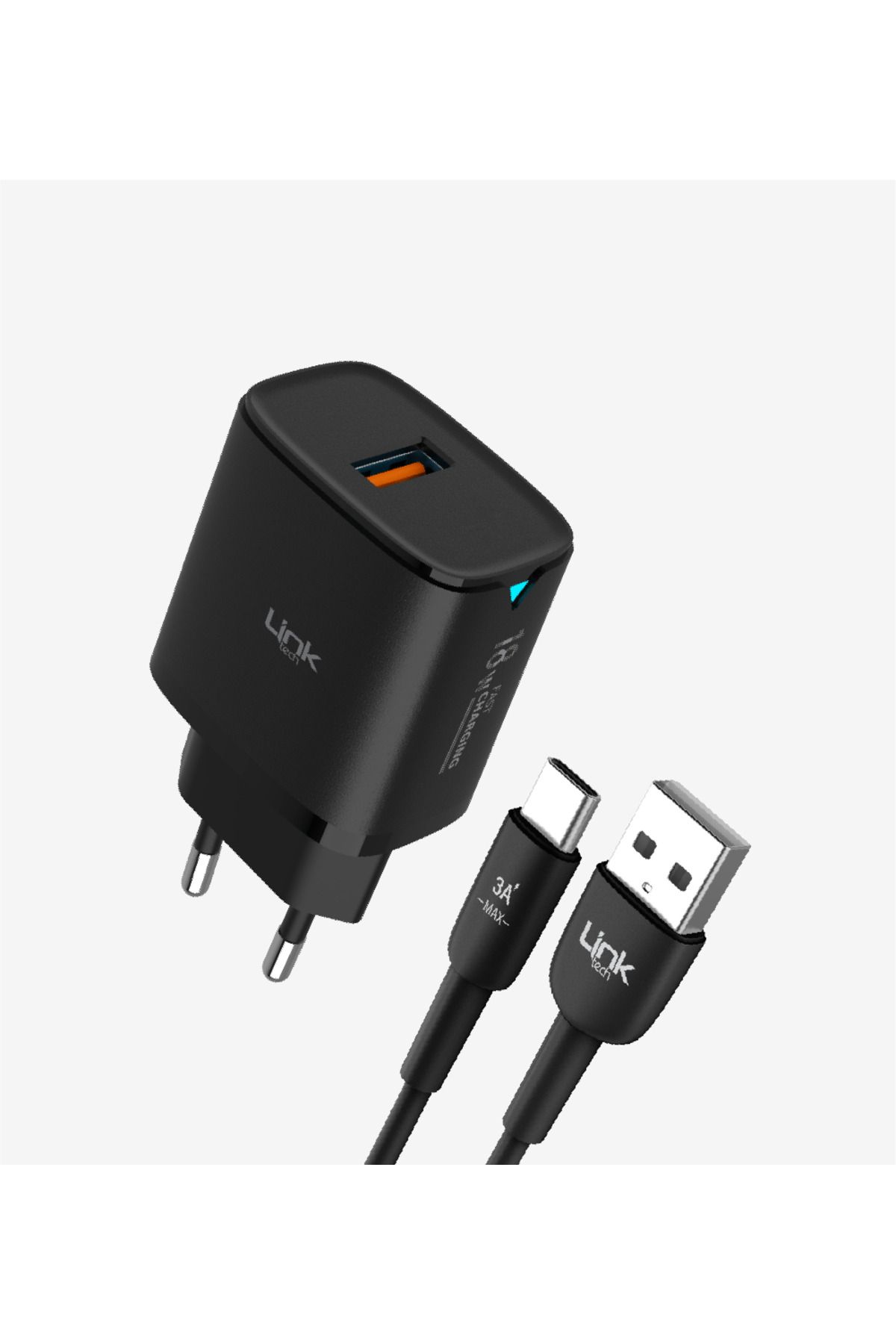 Linktech C303 Safe 18W USB-A Tip-C Kablolu Hızlı Şarj Cihazı