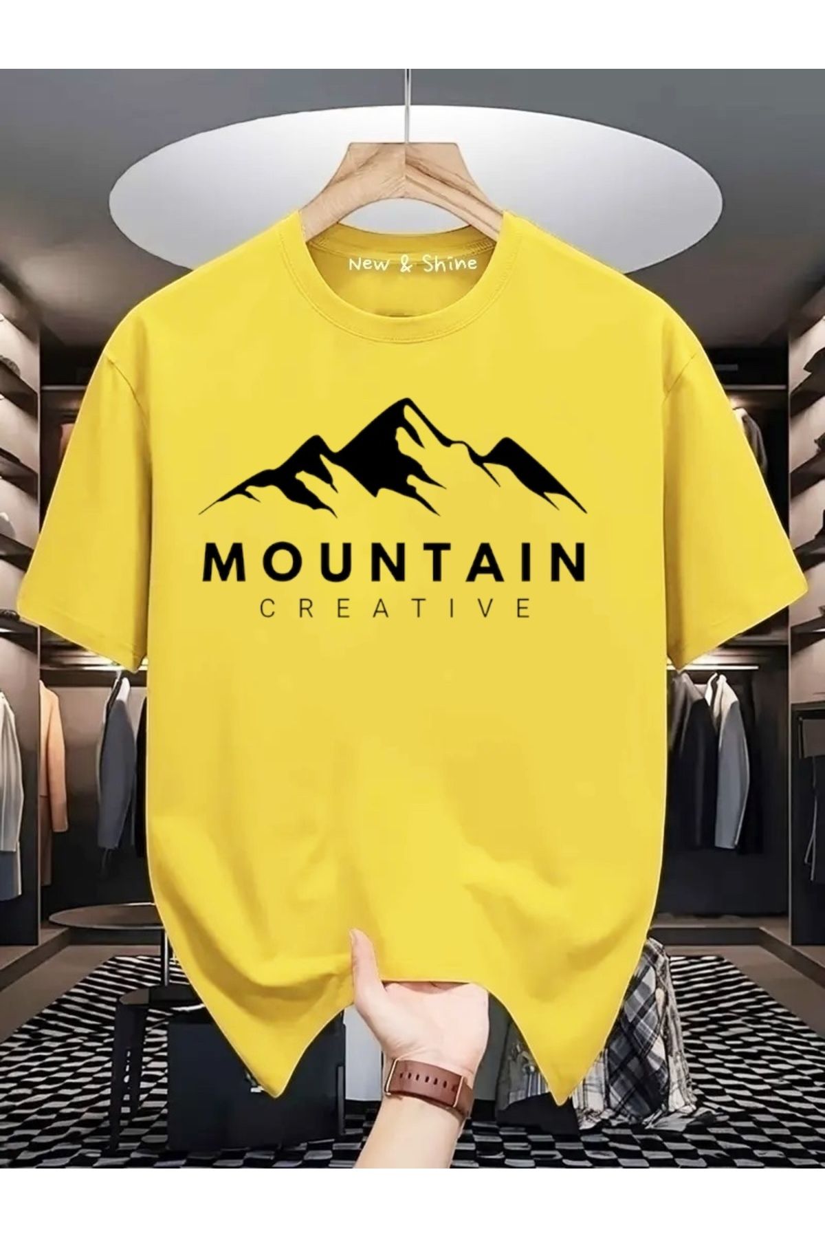 New Shine Mountain Baskılı Oversize T-Shirt