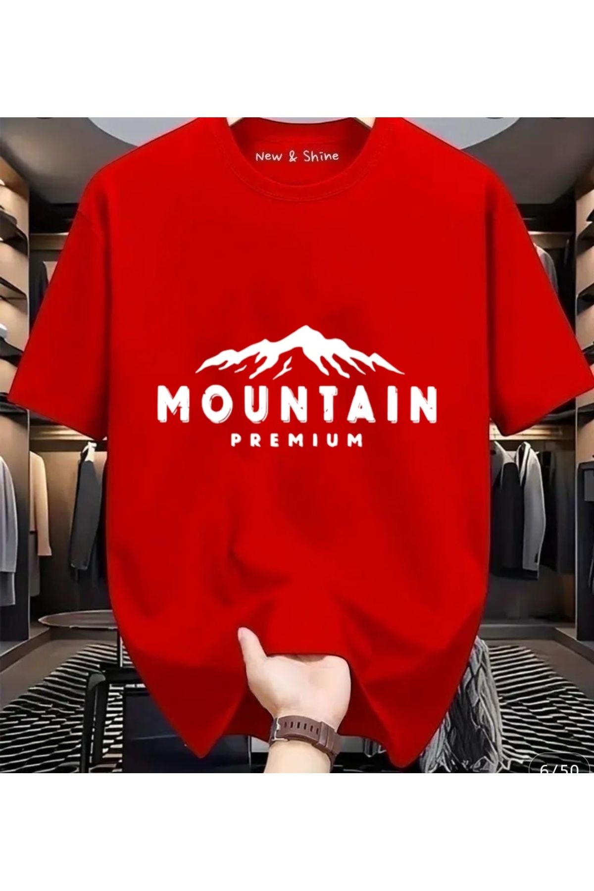 New Shine Mountain Baskılı Oversize T-Shirt